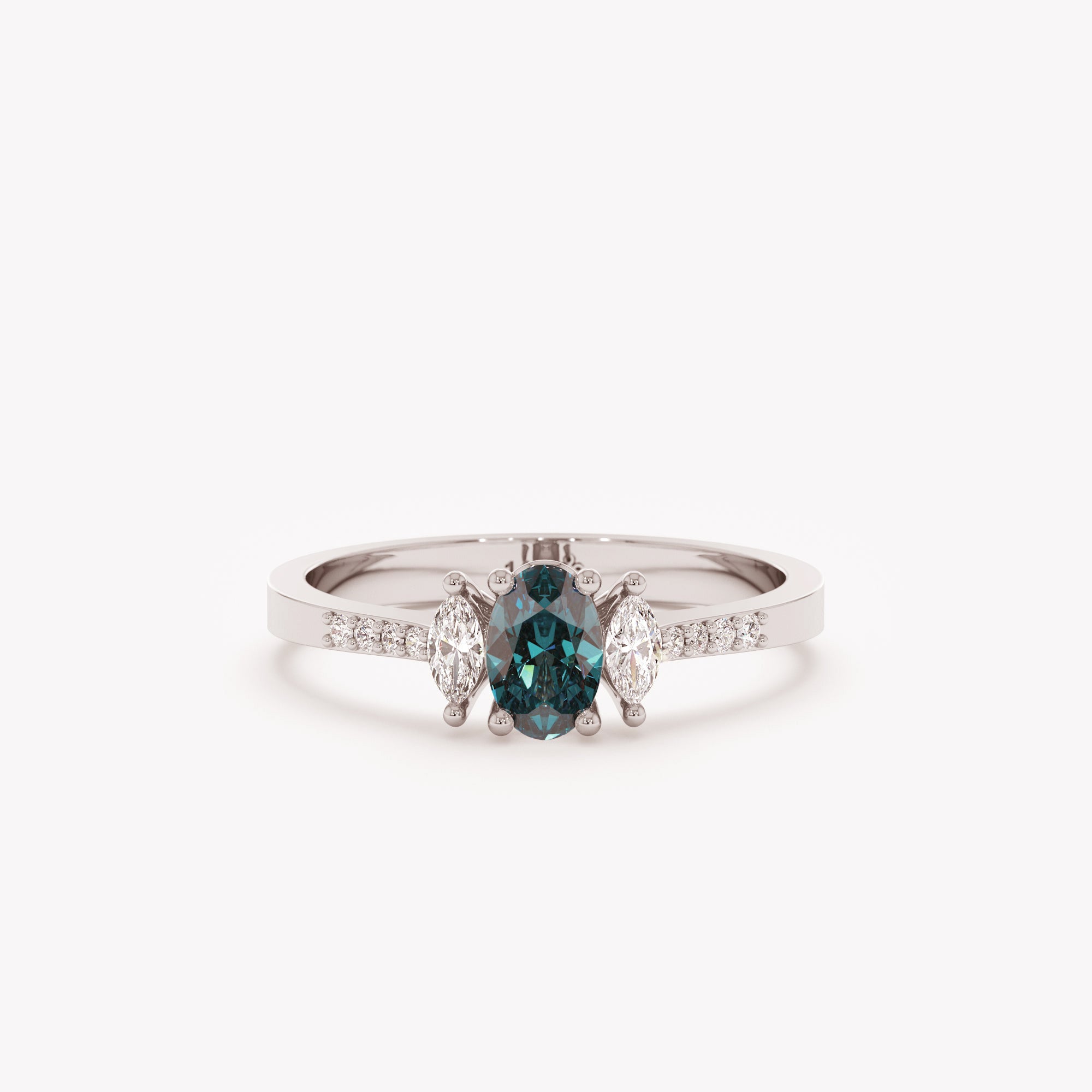 Elegant Teal Sapphire Ring