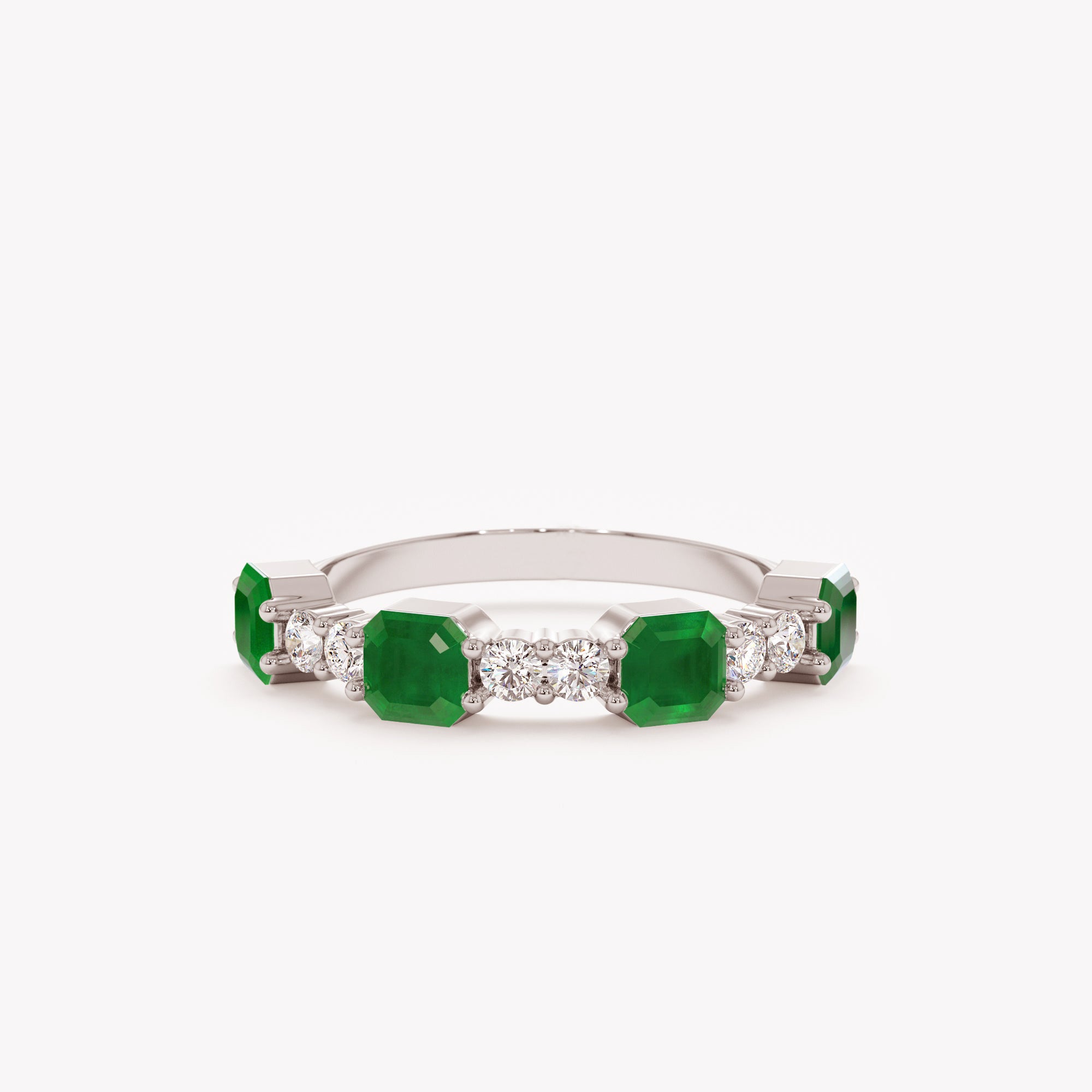 Emerald Halo Octagon Ring