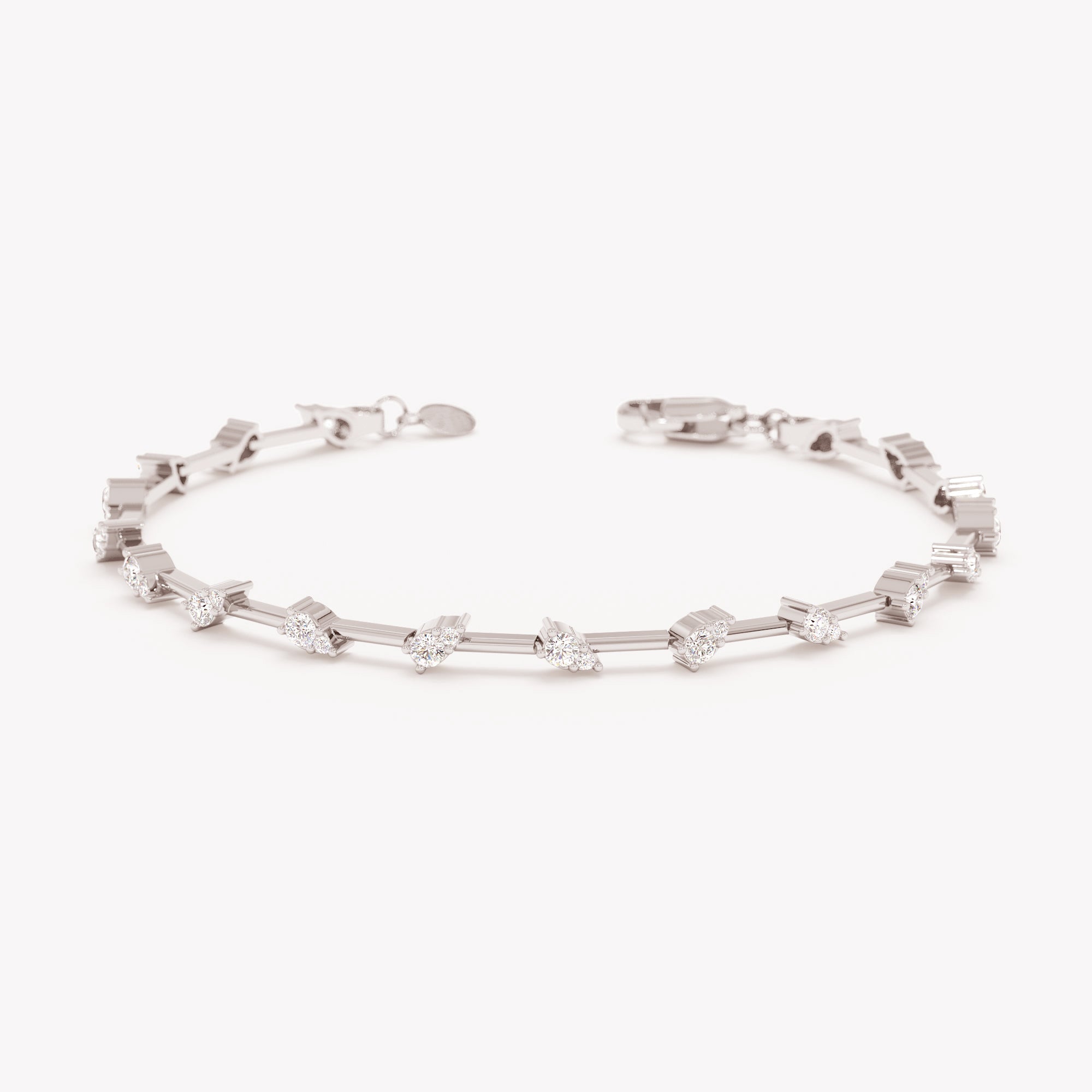 Silver Zigzag Diamond Bracelet