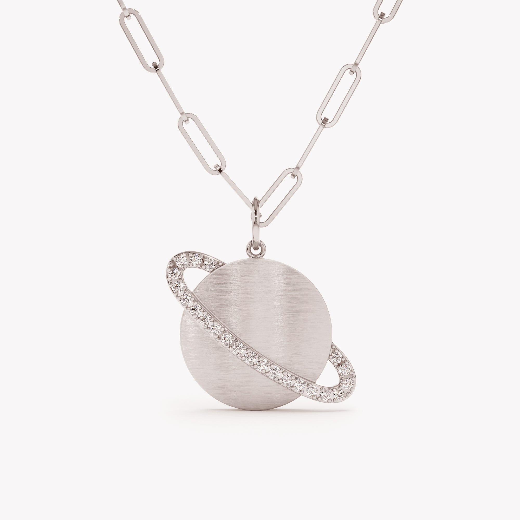 Stellar Saturn Charm Necklace