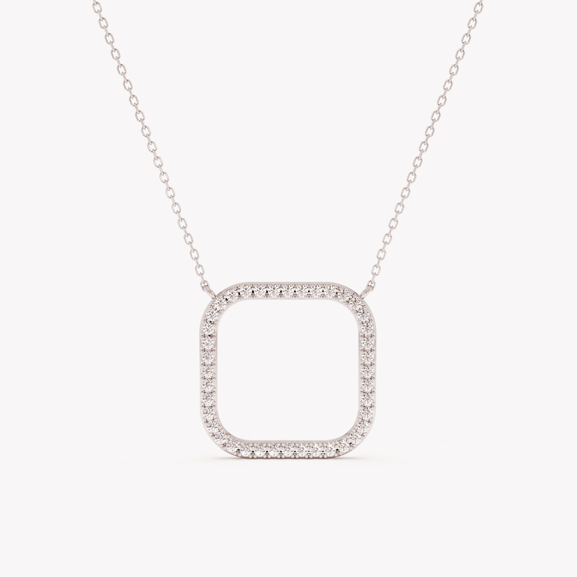 Sparkle Square Pendant Necklace