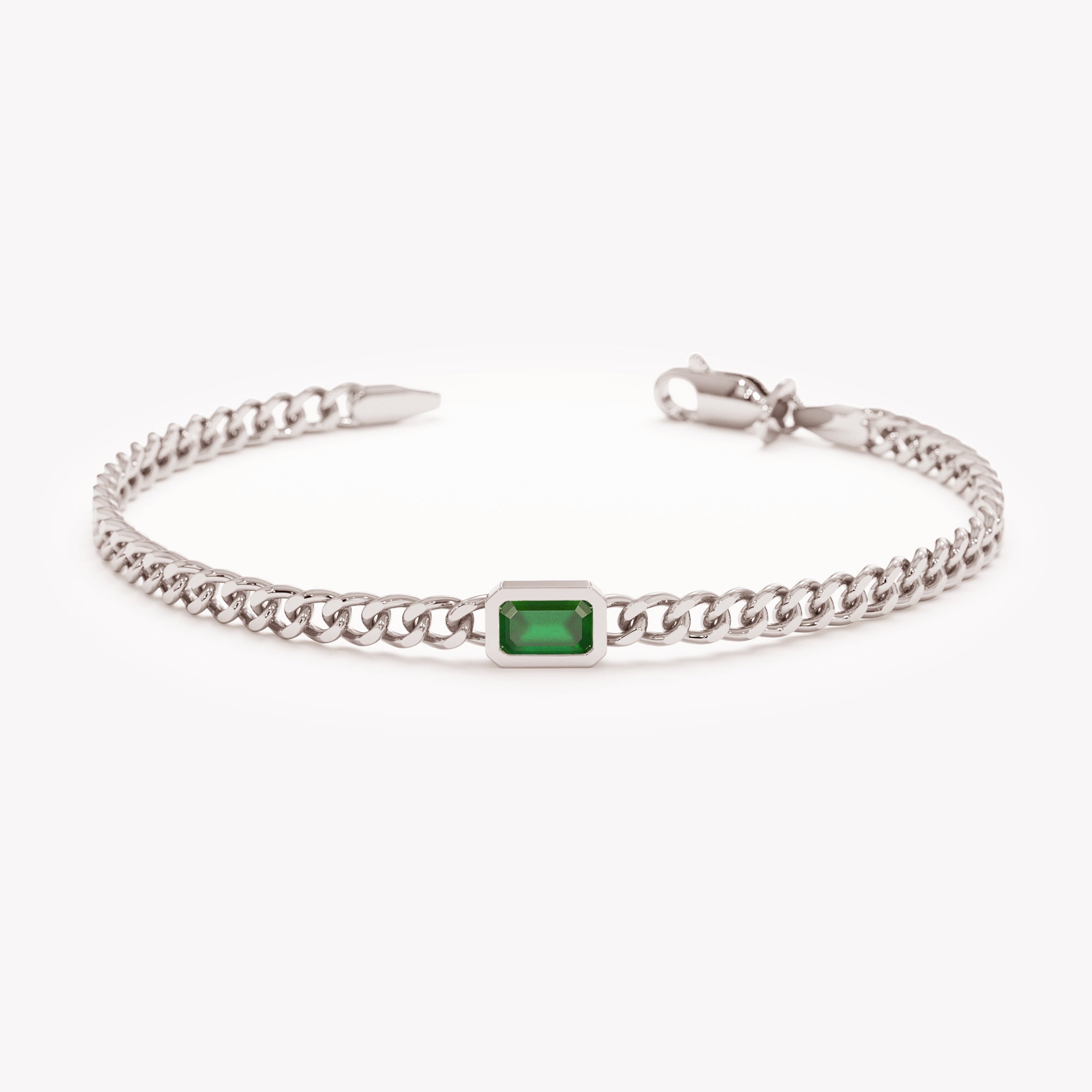 Luxe Green Cuban Bracelet