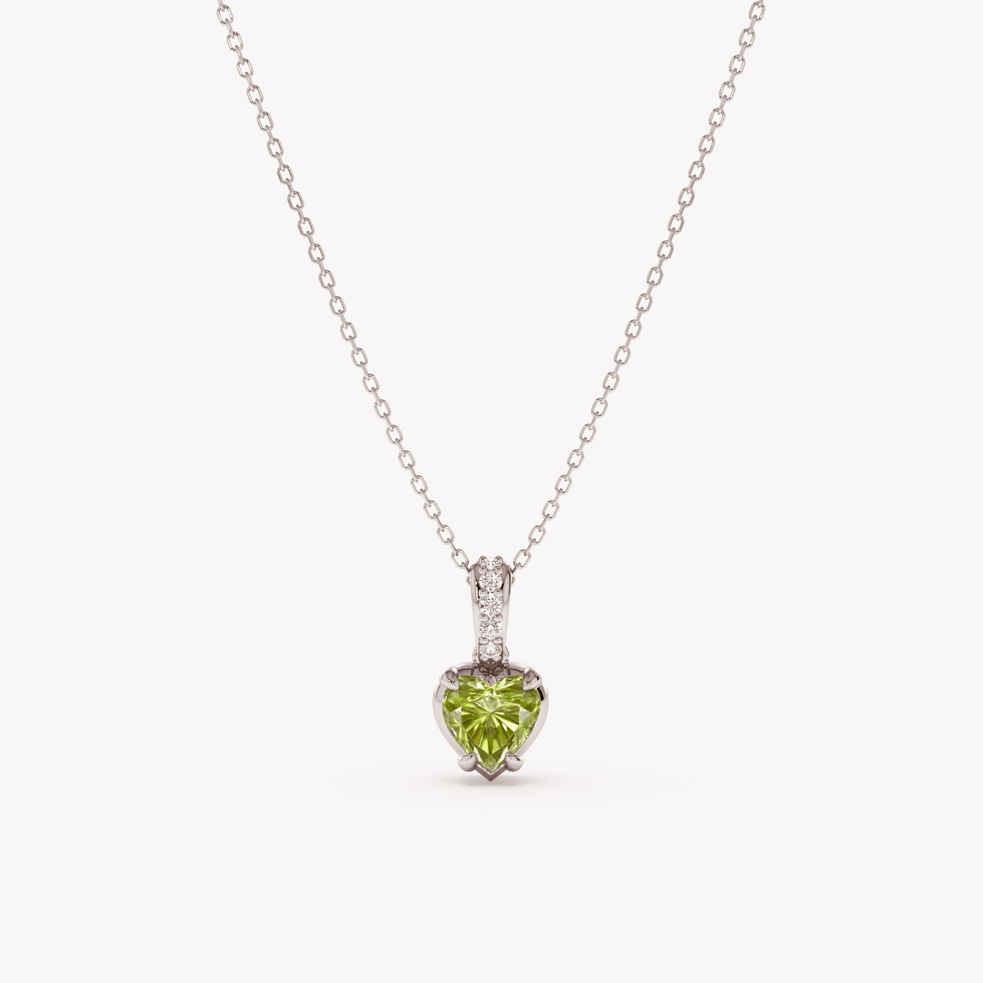 Peridot Heart Glow Necklace