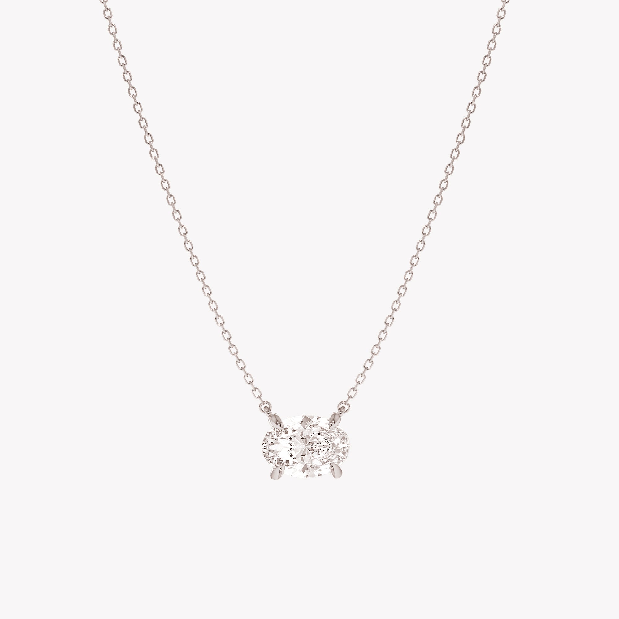 Oval Lab Diamond Solitaire Necklace