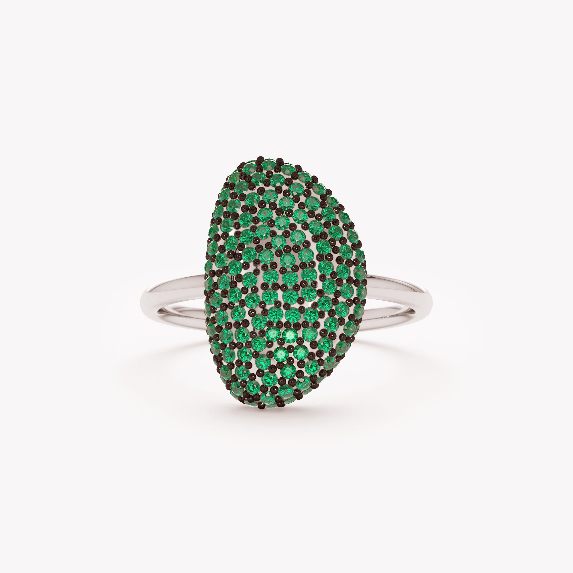 Radiant Pave Emerald Ring