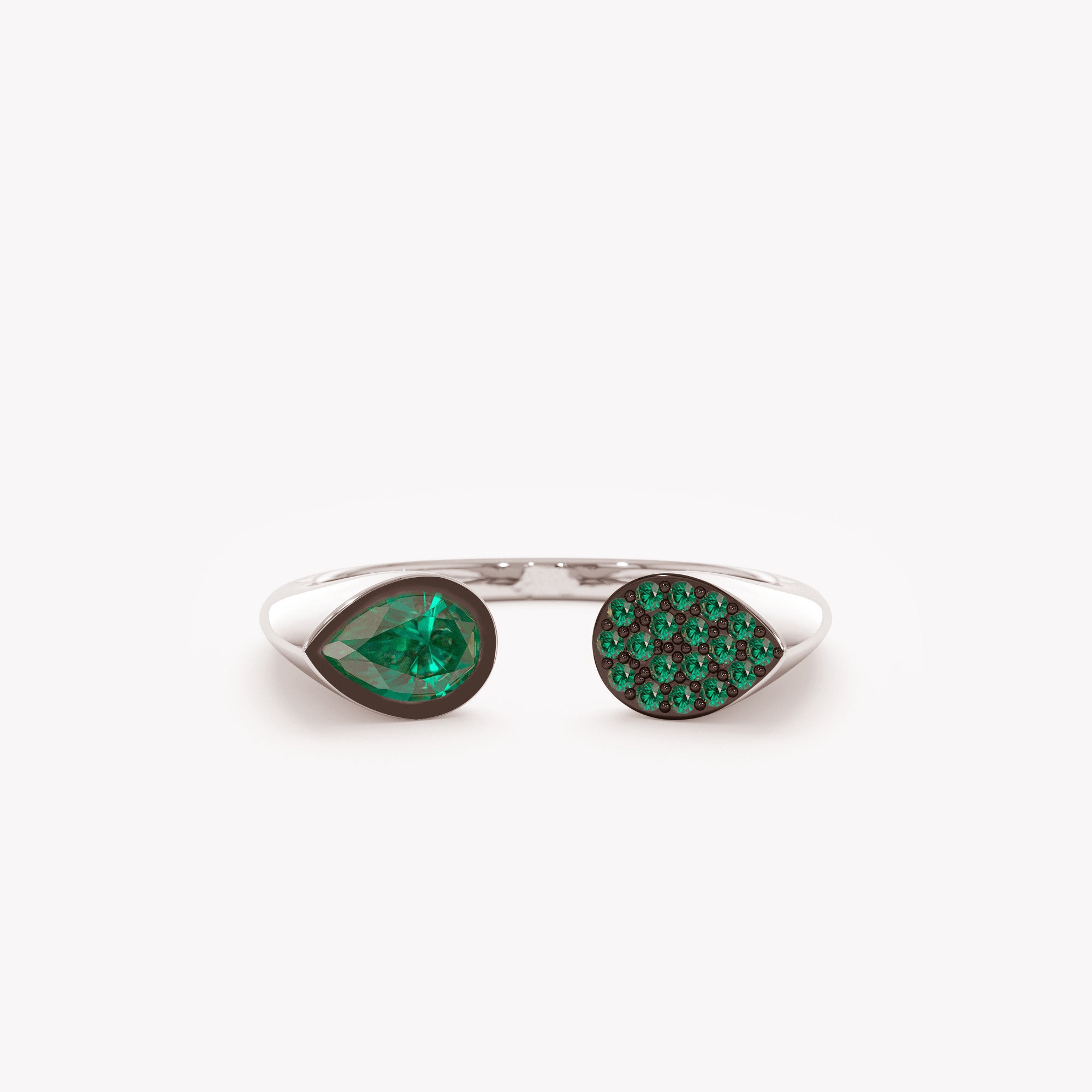 Emerald Duet Open Ring
