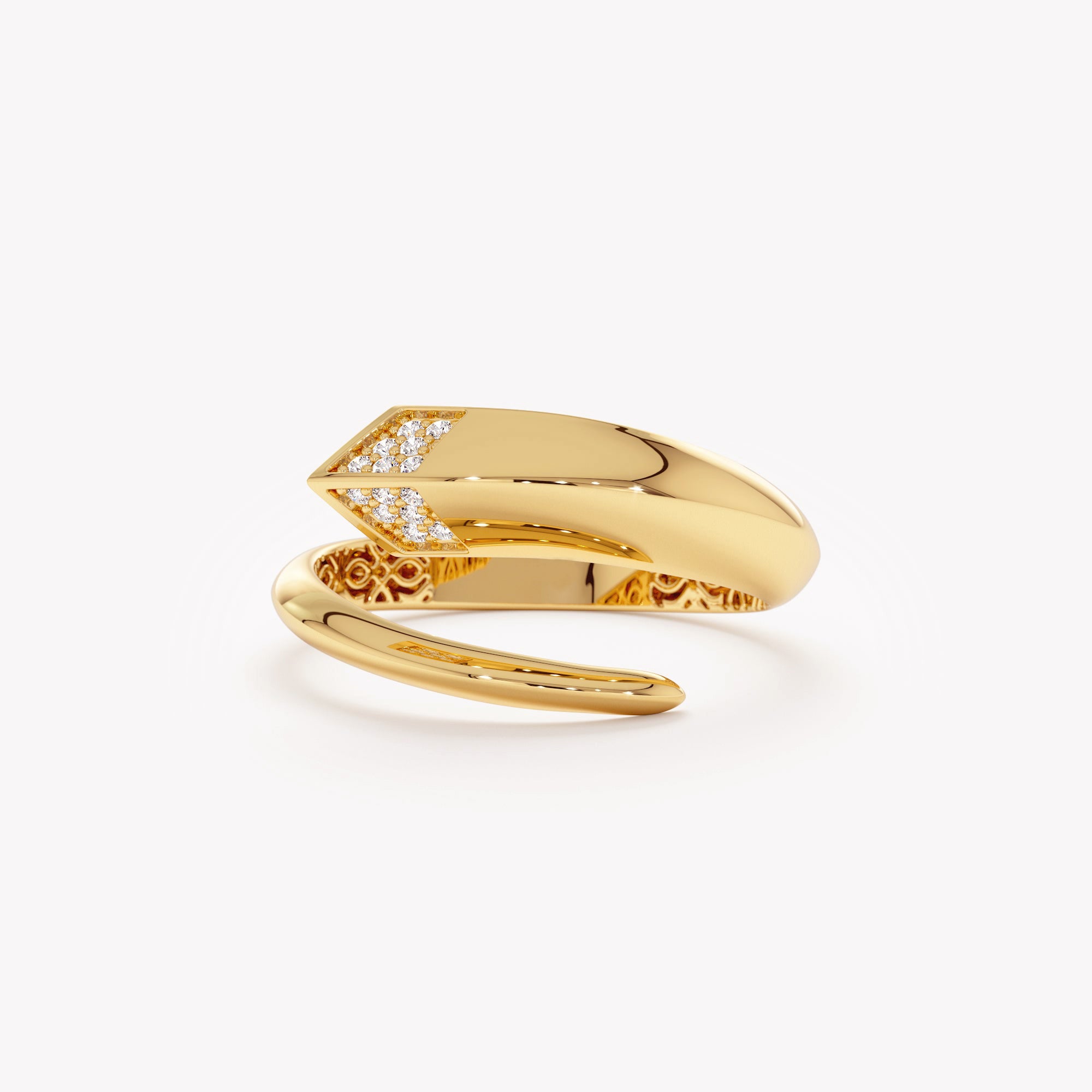Diamond Spiral Snake Ring
