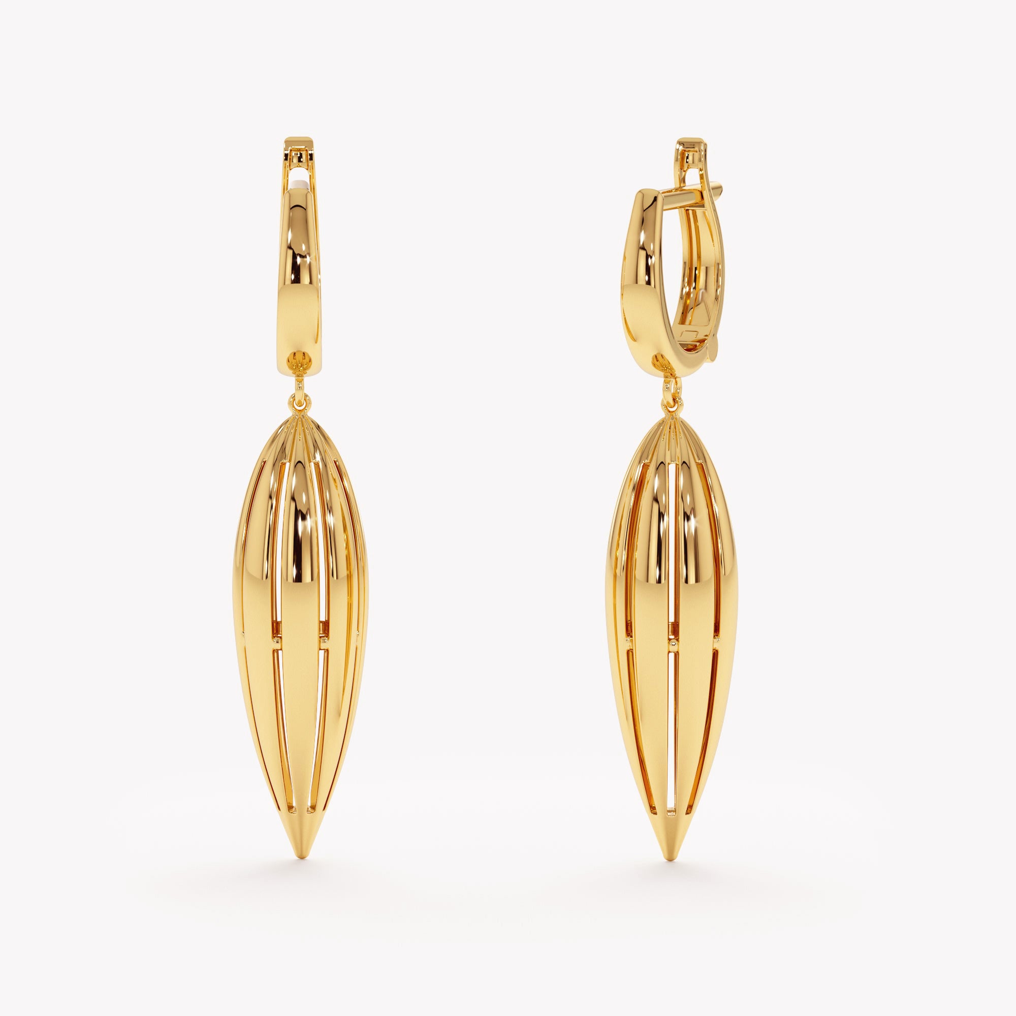 Fluted Spike Dangle Earrings