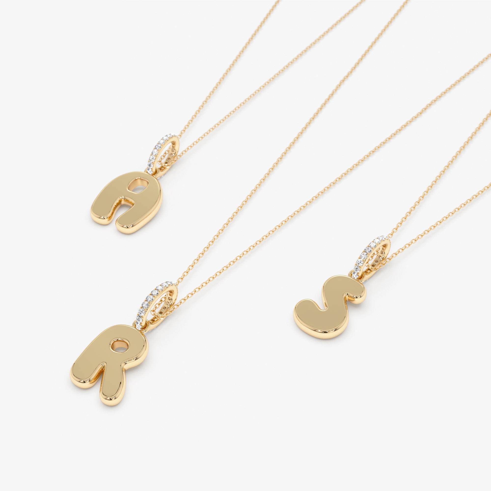 Balloon Letter Initial Necklace