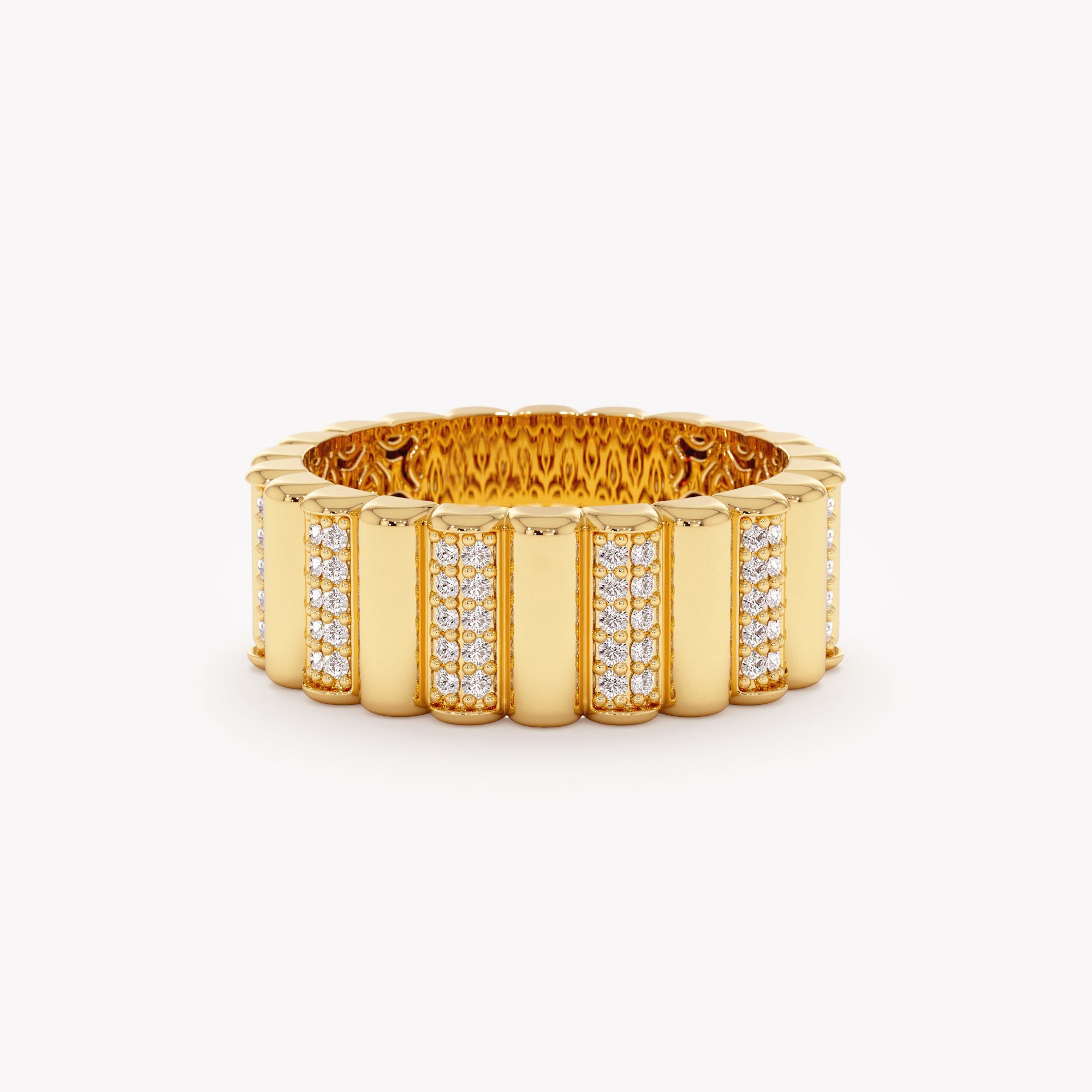 Glinting Groove Statement Ring