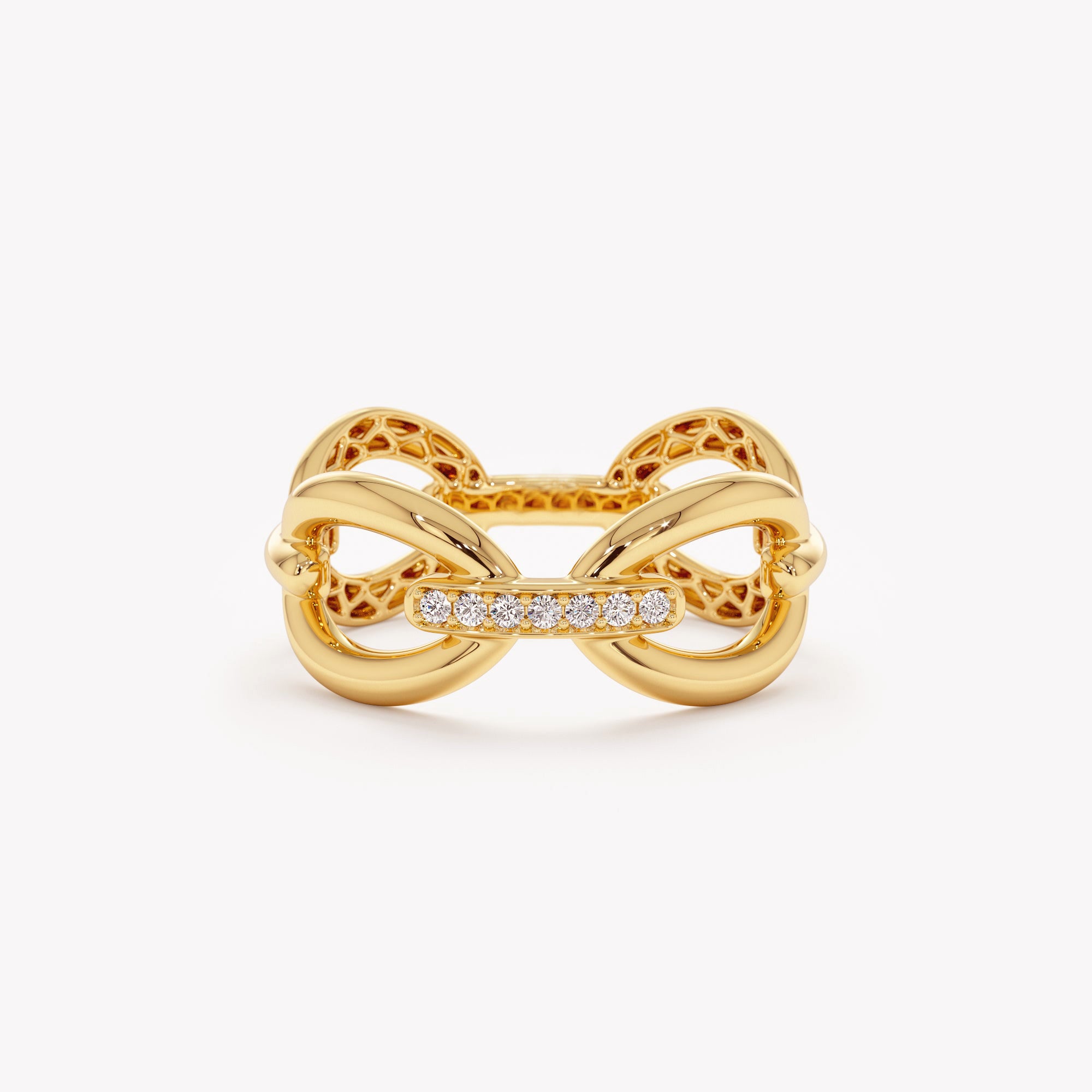 Connected Spark Diamond Bar Ring