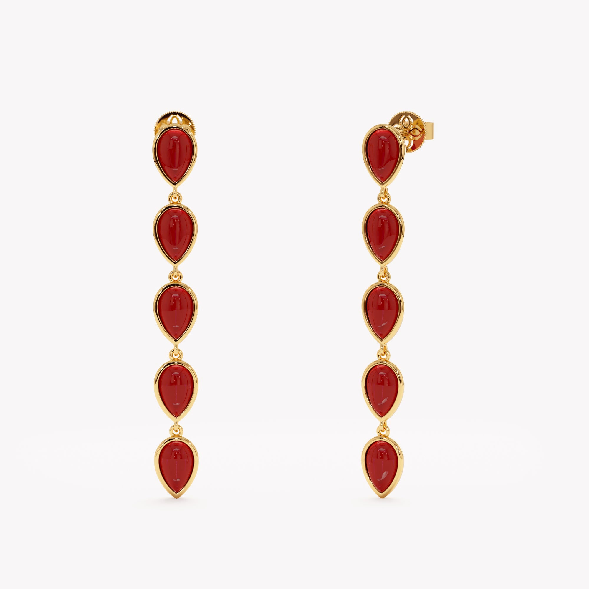 Fiery Coral Drop Earrings