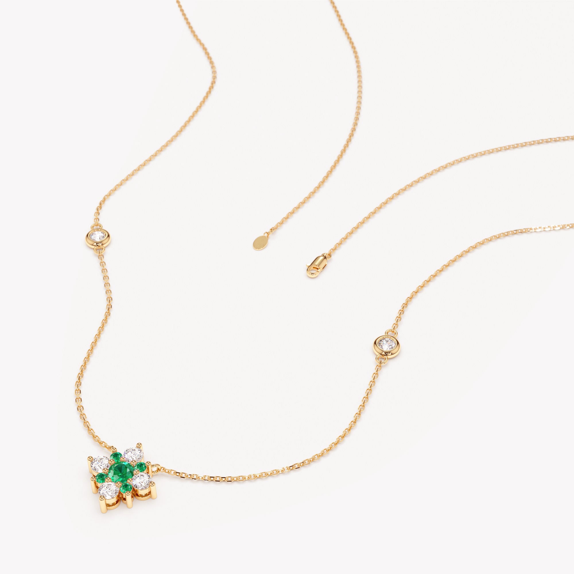 Lucky Emerald Diamond Necklace