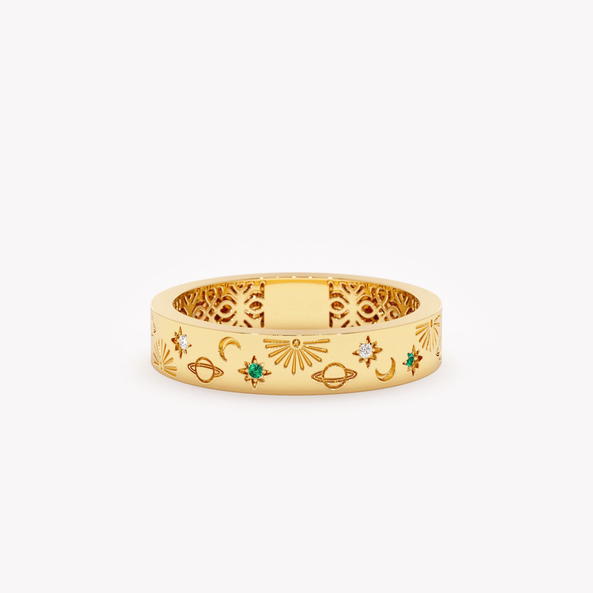 Starry Sky Emerald Diamond Ring