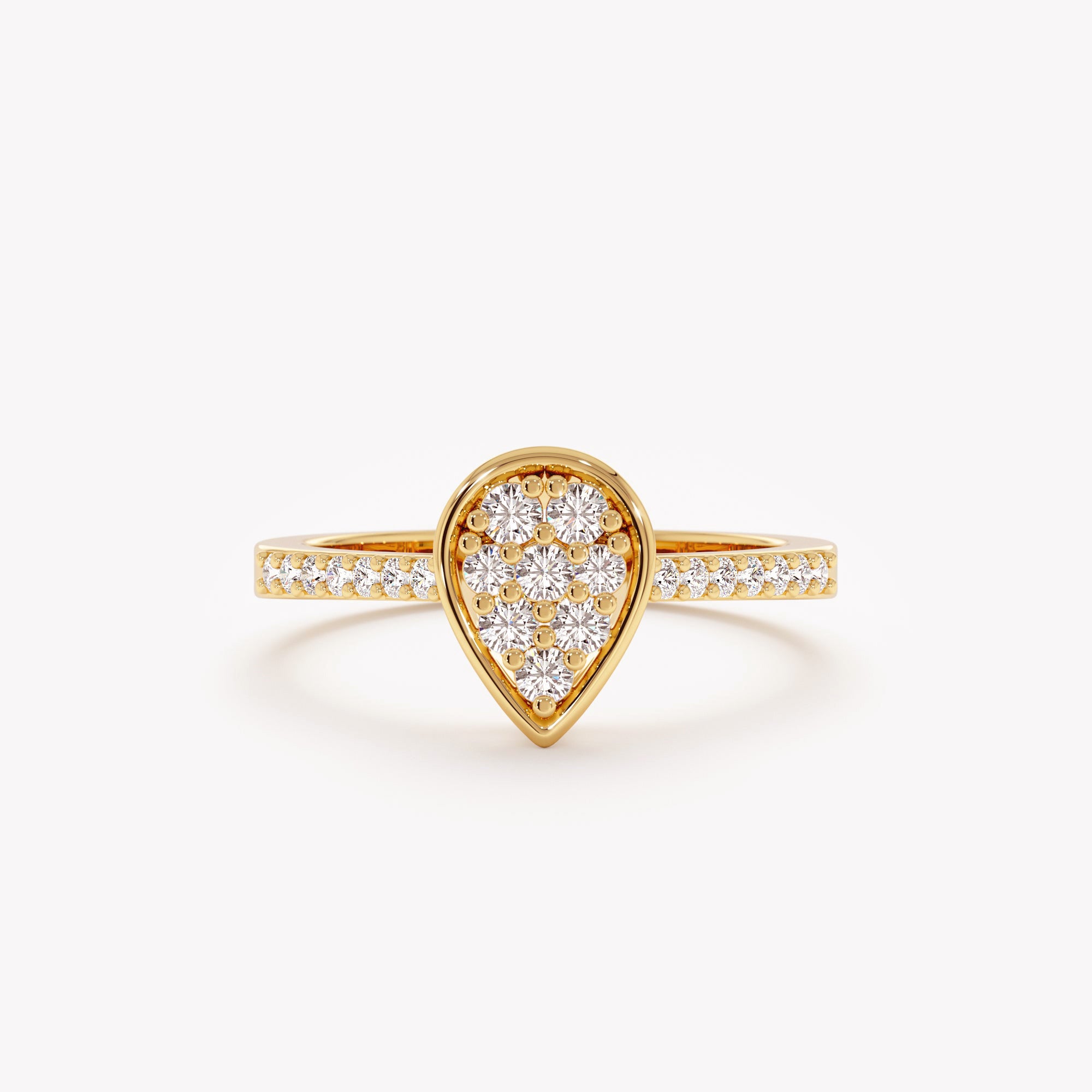 Graceful Diamond Teardrop Ring