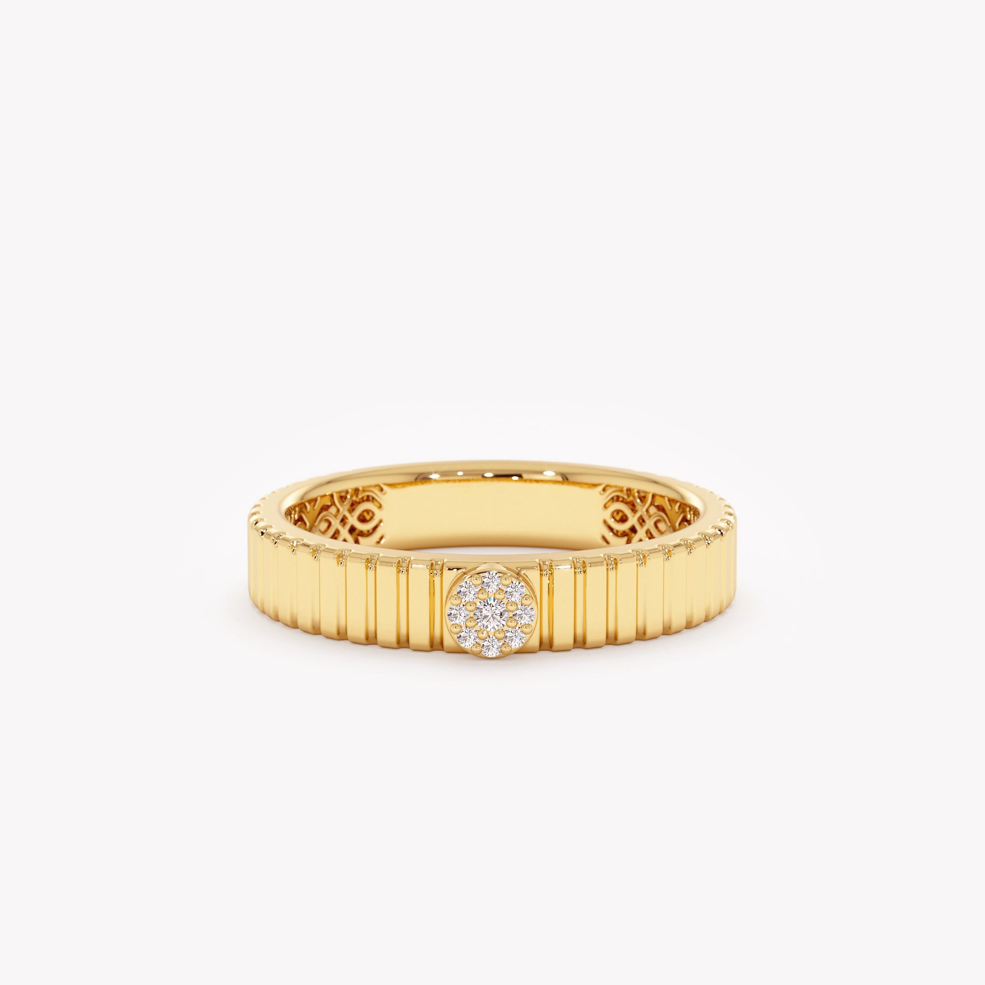 Glimmering Edge Diamond Ring