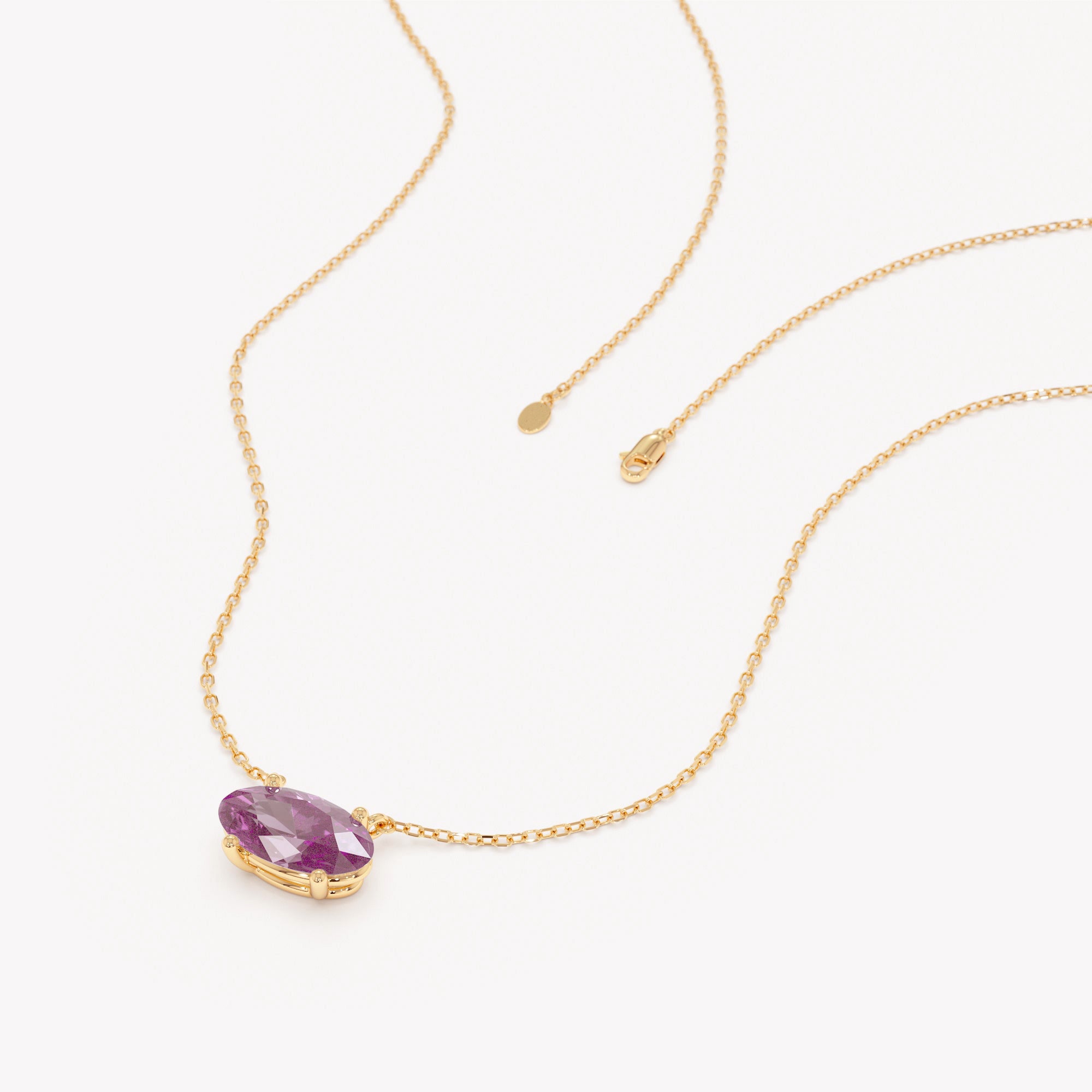 Little Gem Oval Amethyst Necklace