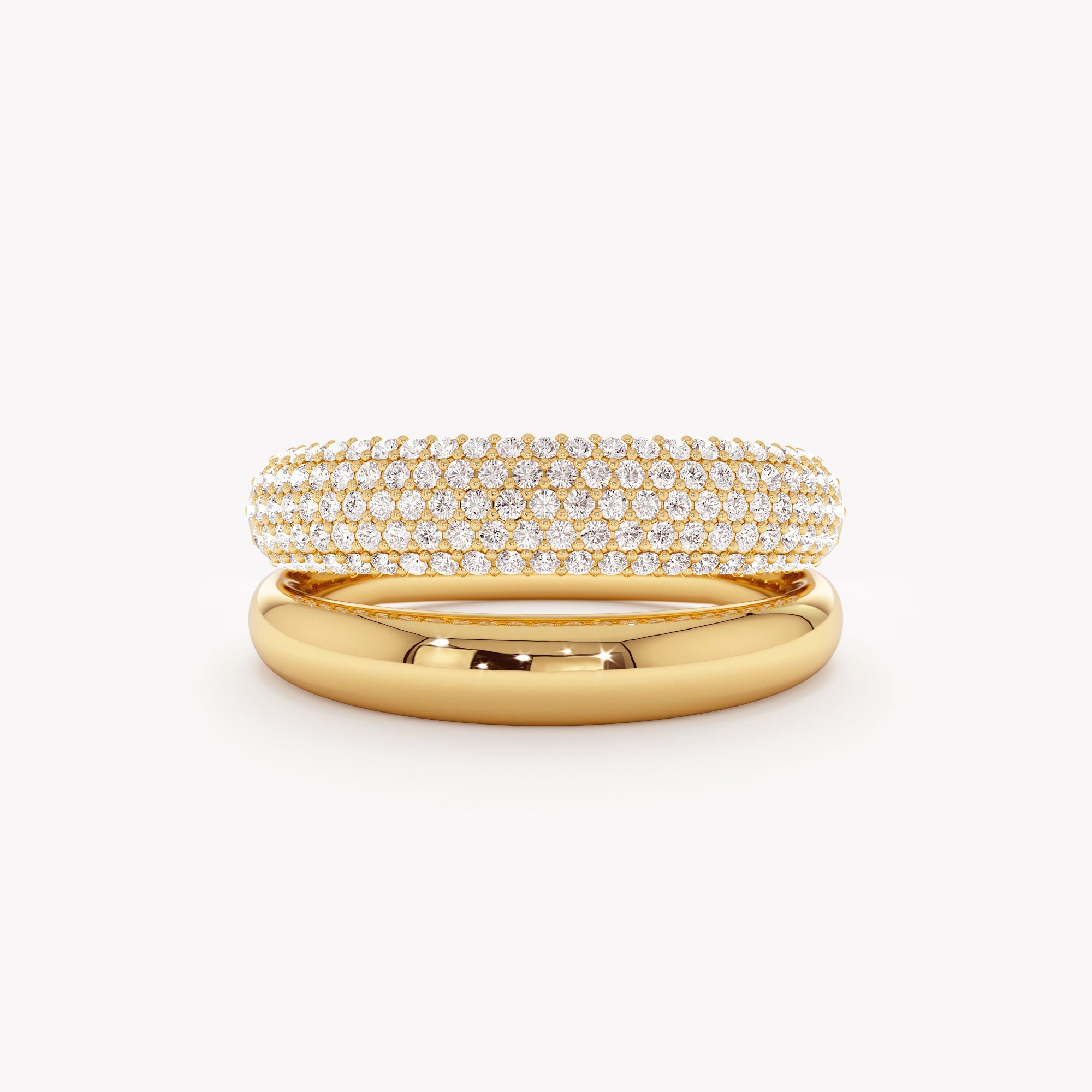 Bold Double Band Sparkle Ring