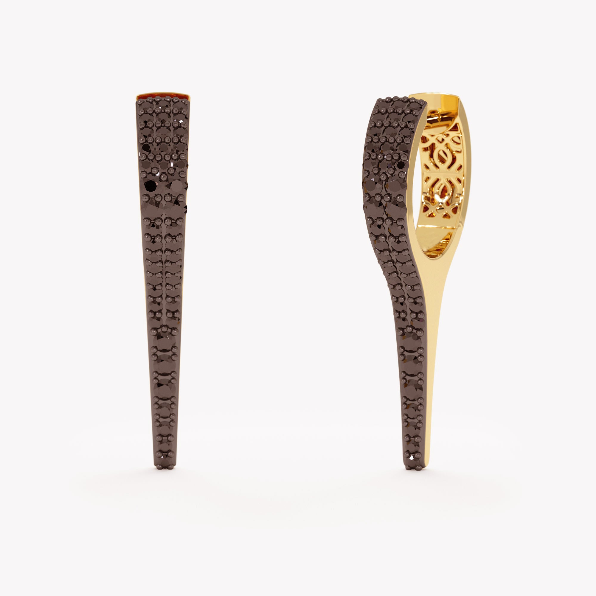 Noir Wave Huggie Earrings
