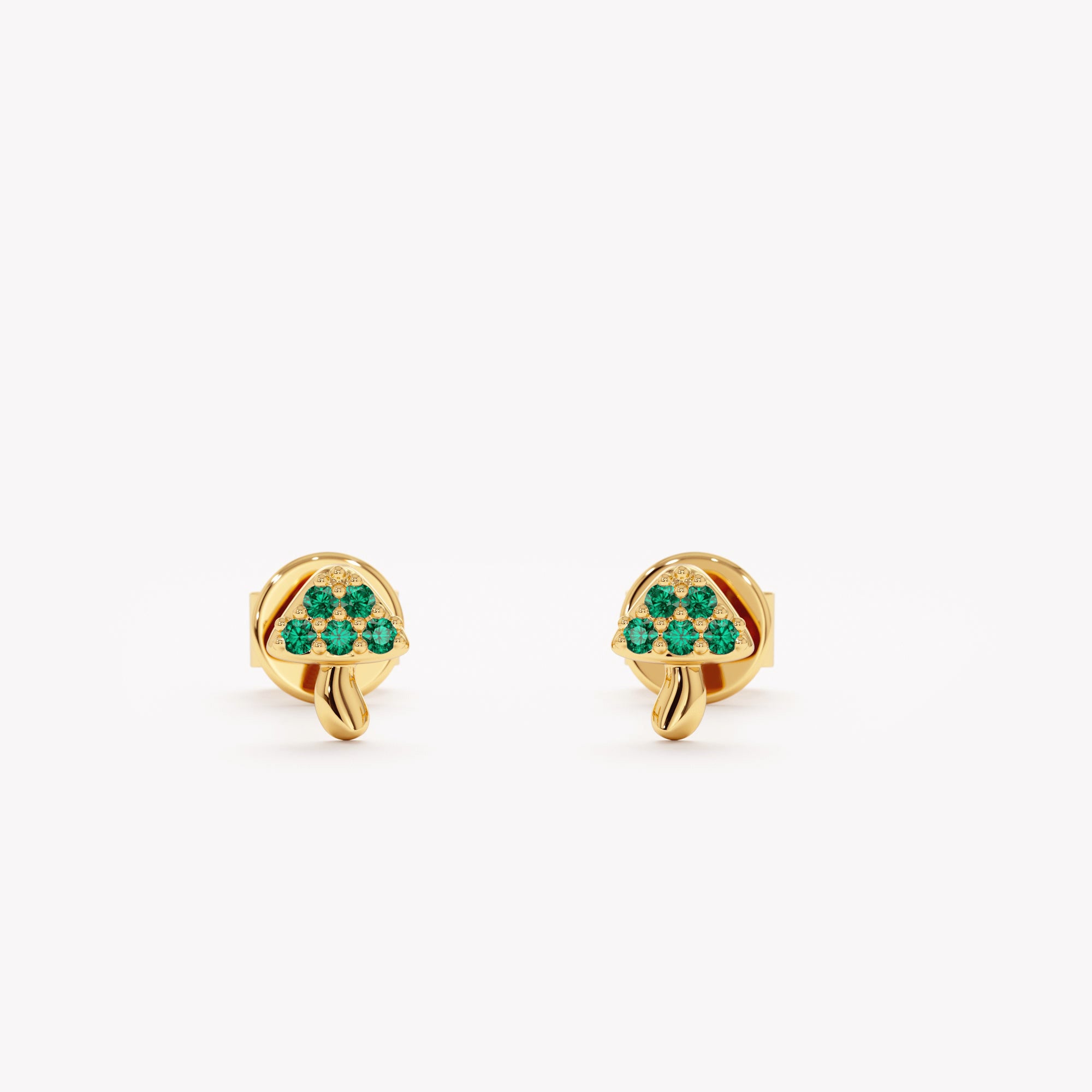 Emerald Toadstool Studs