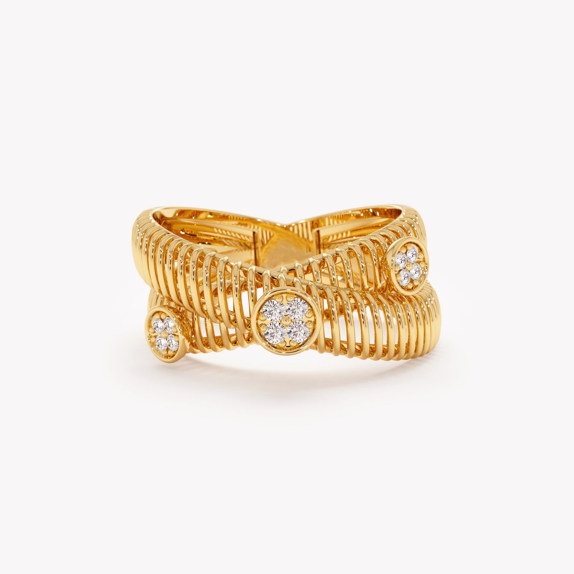Bold Criss Cross Diamond Ring