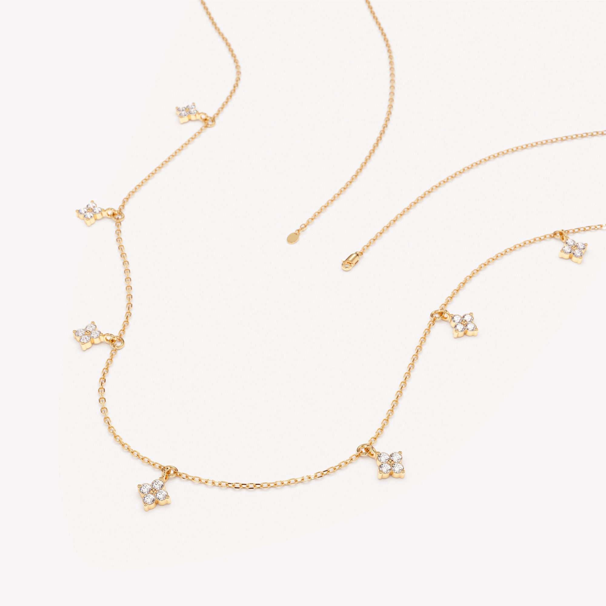 Diamond Lucky Clover Drop Necklace
