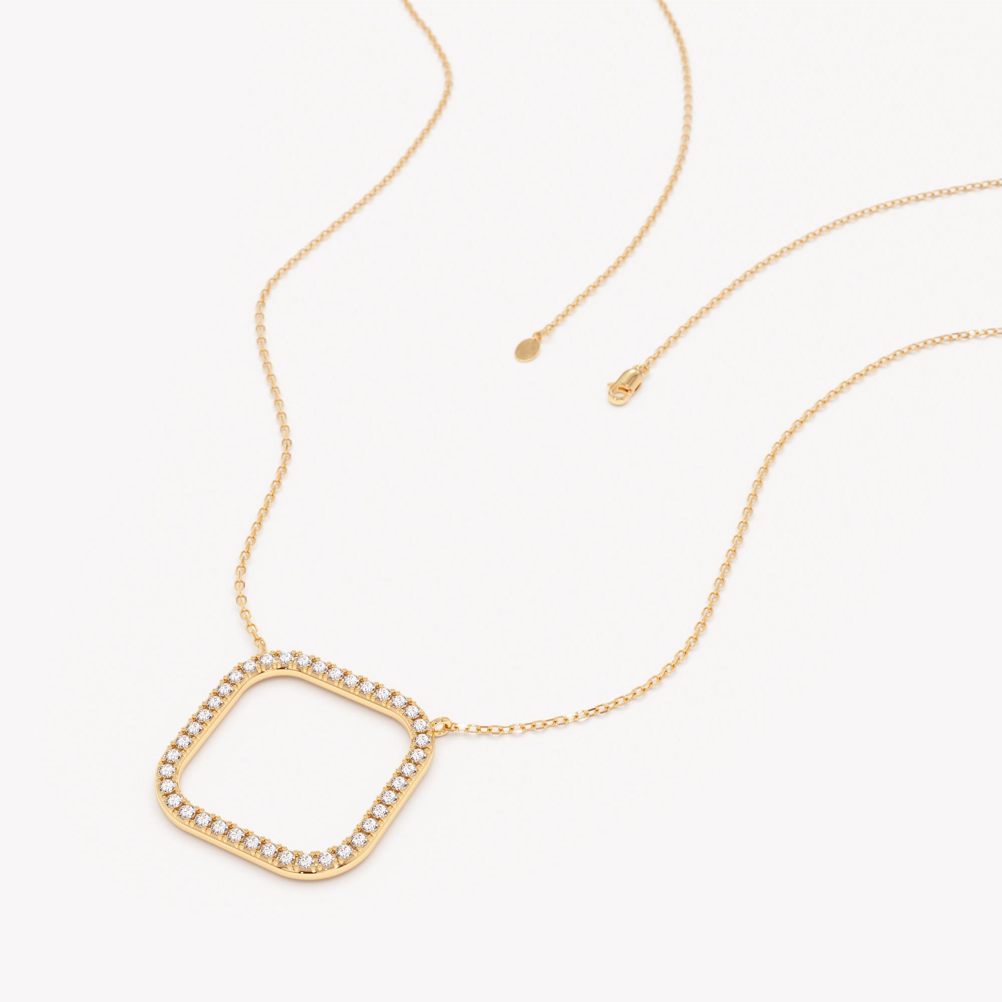 Sparkle Square Pendant Necklace