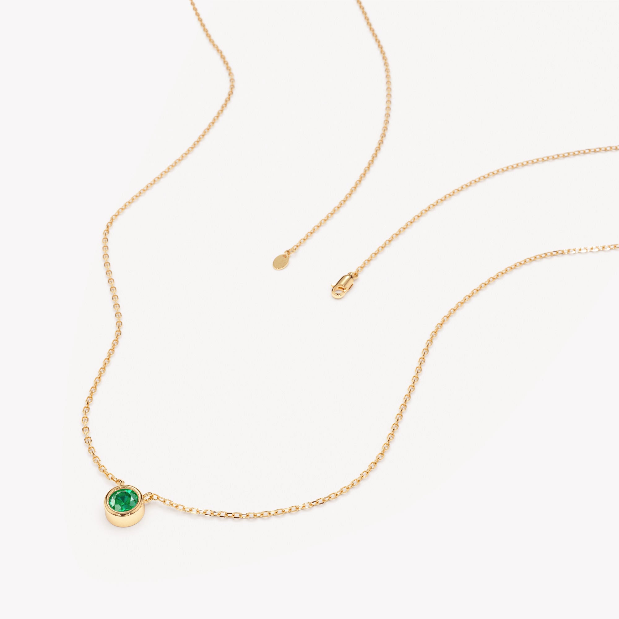 Emerald Solitaire Necklace
