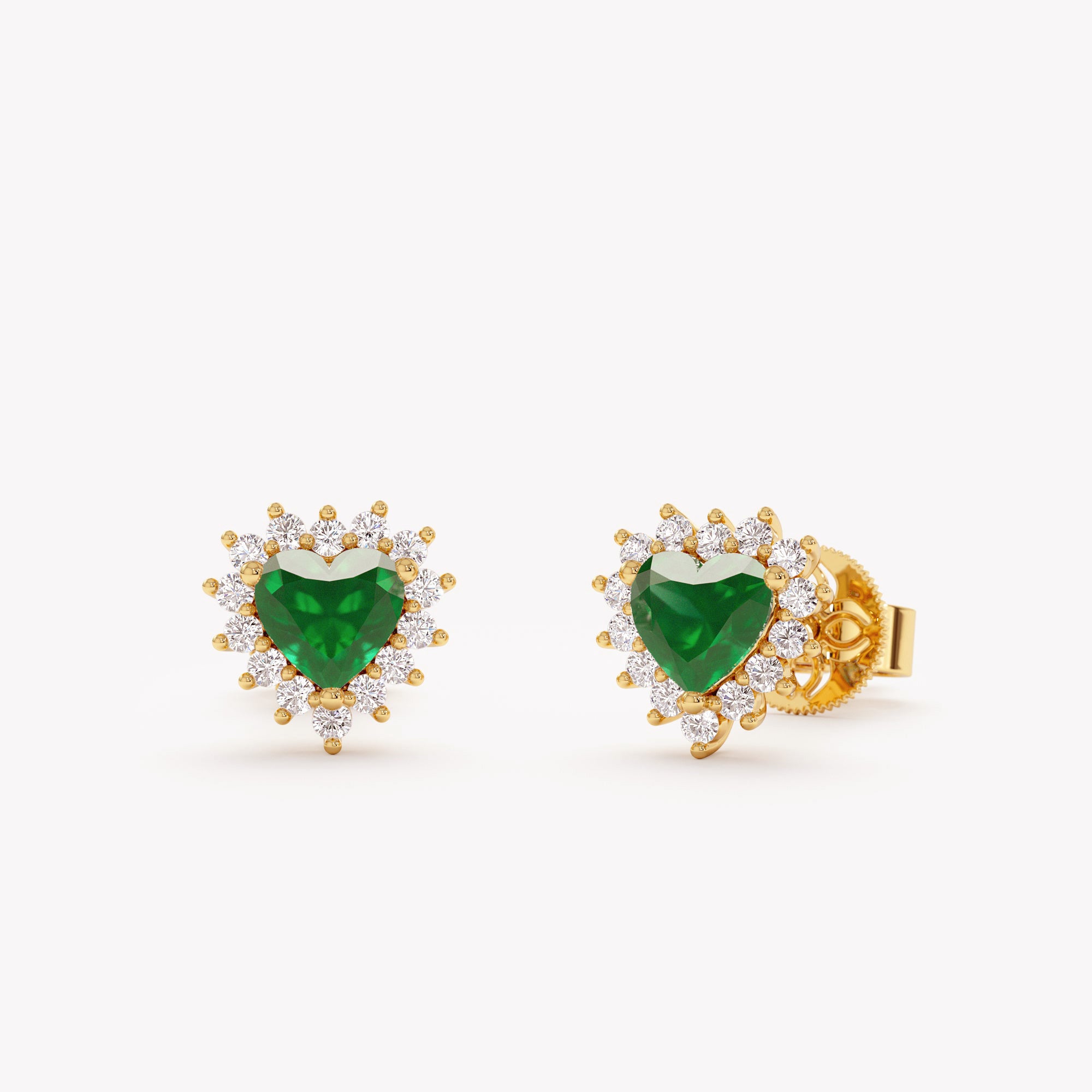 Heart of Emerald Stud Earrings