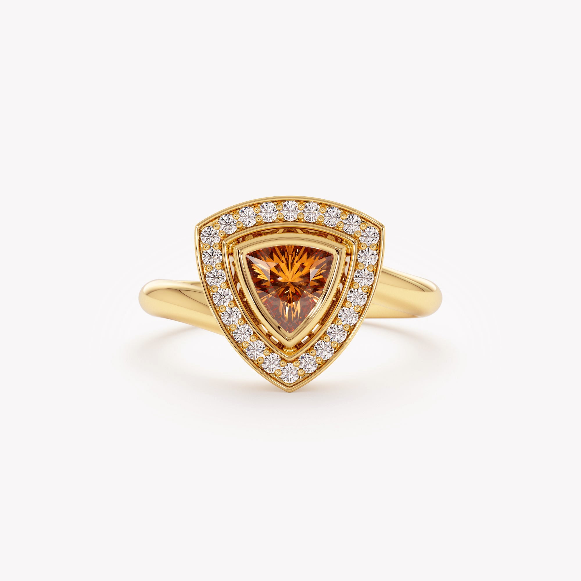 Sunlit Trilliant Citrine Ring