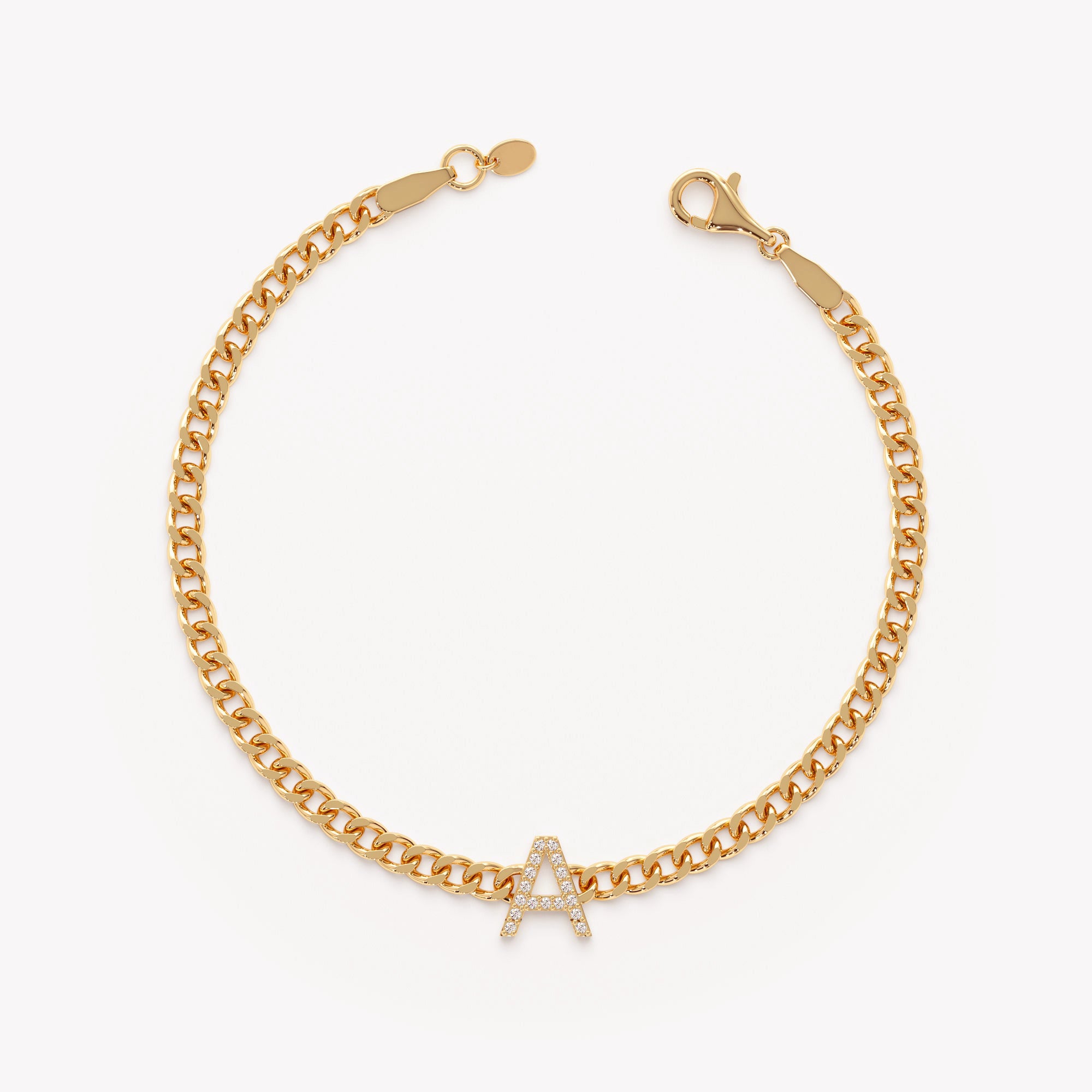 Initial Cuban Chain Bracelet
