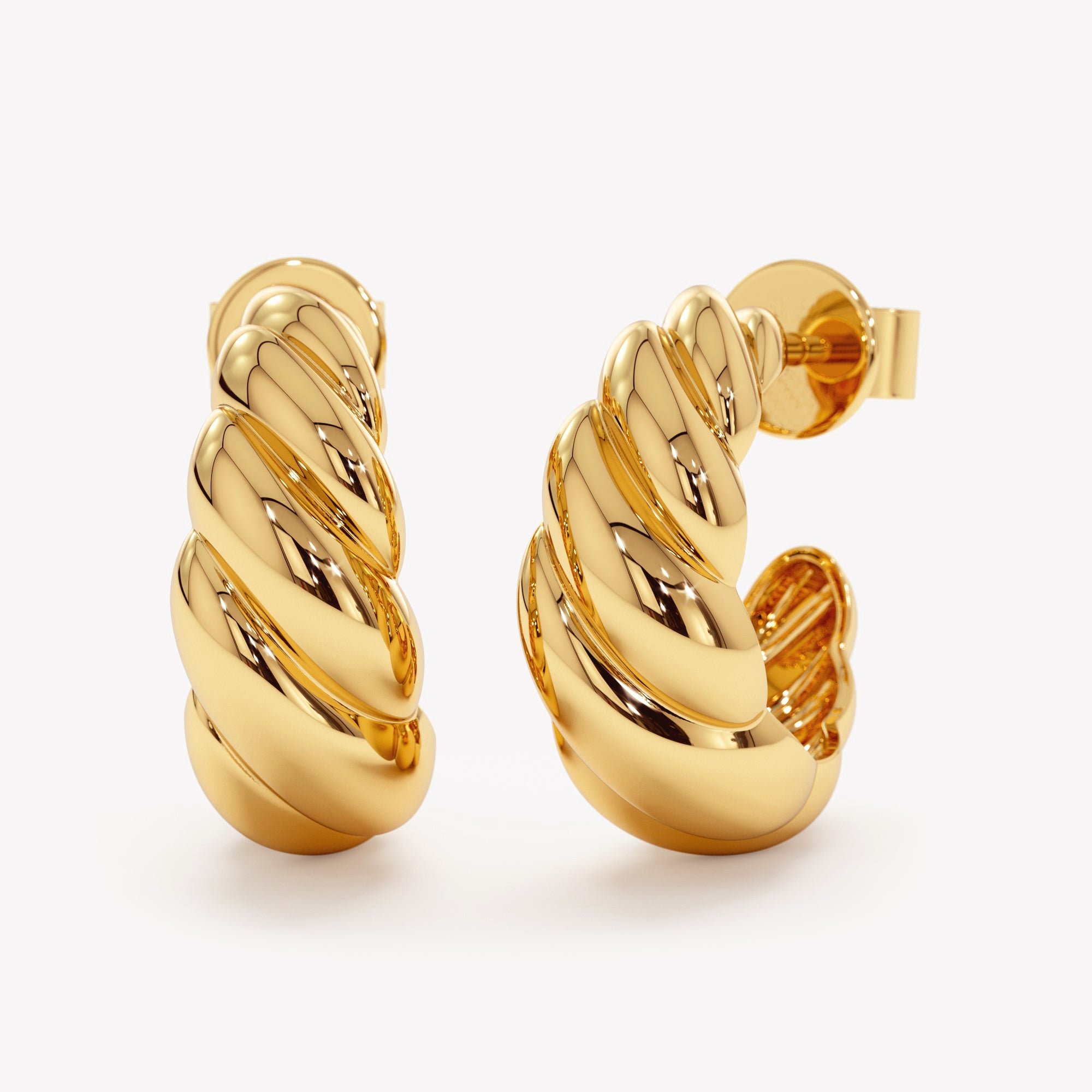Silver Twist Mini Hoops