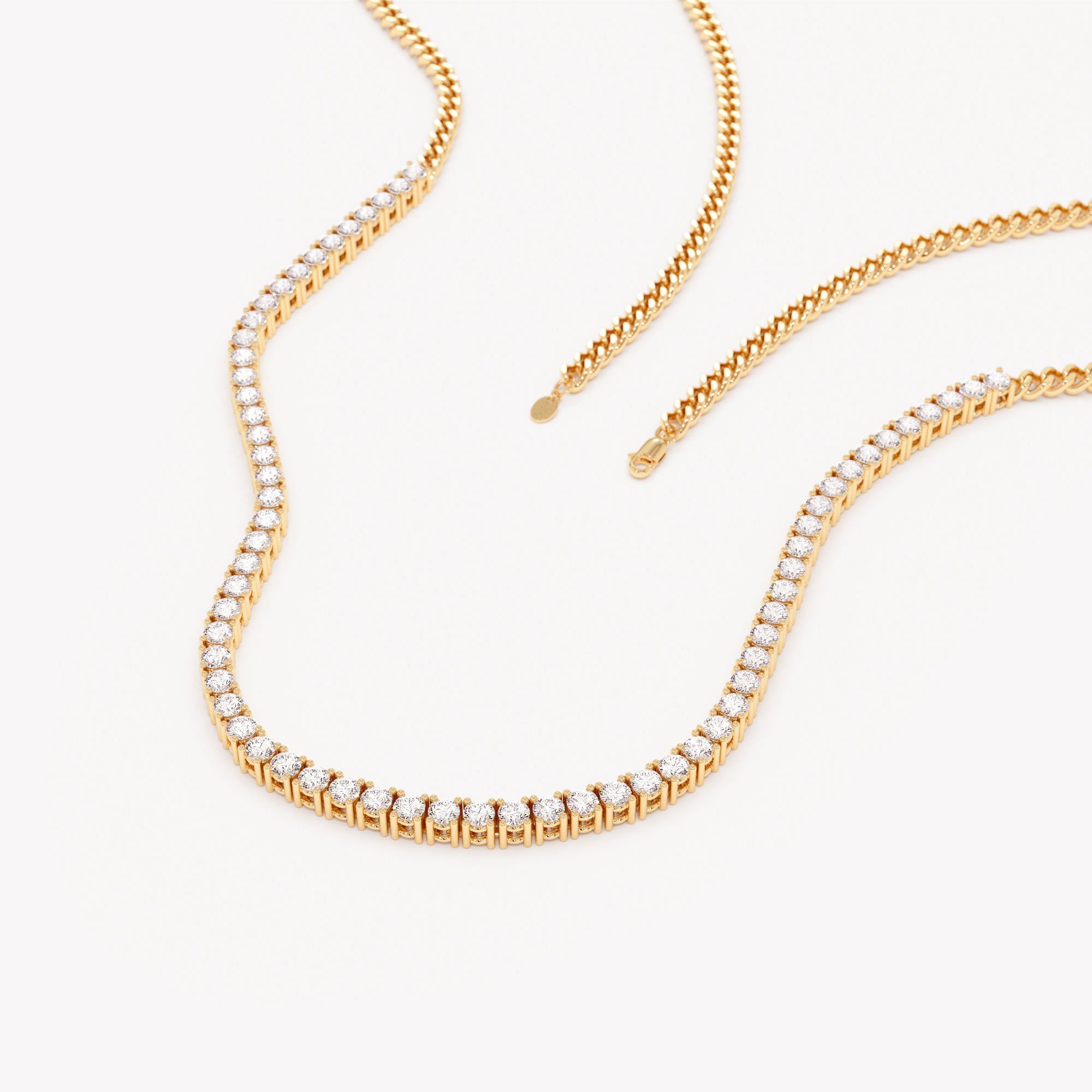 Eternity Tennis Cuban Necklace