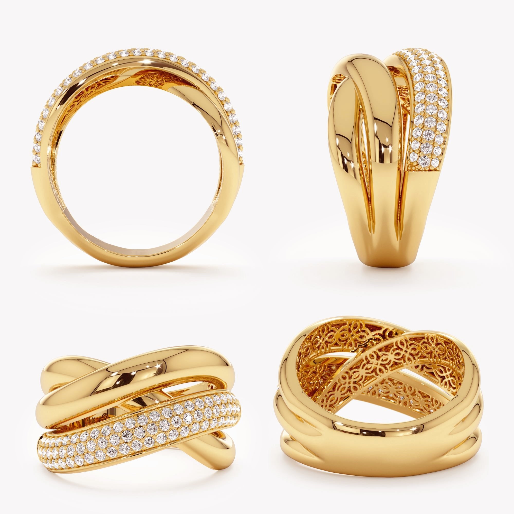 Diamond Multi-Tier Twist Ring
