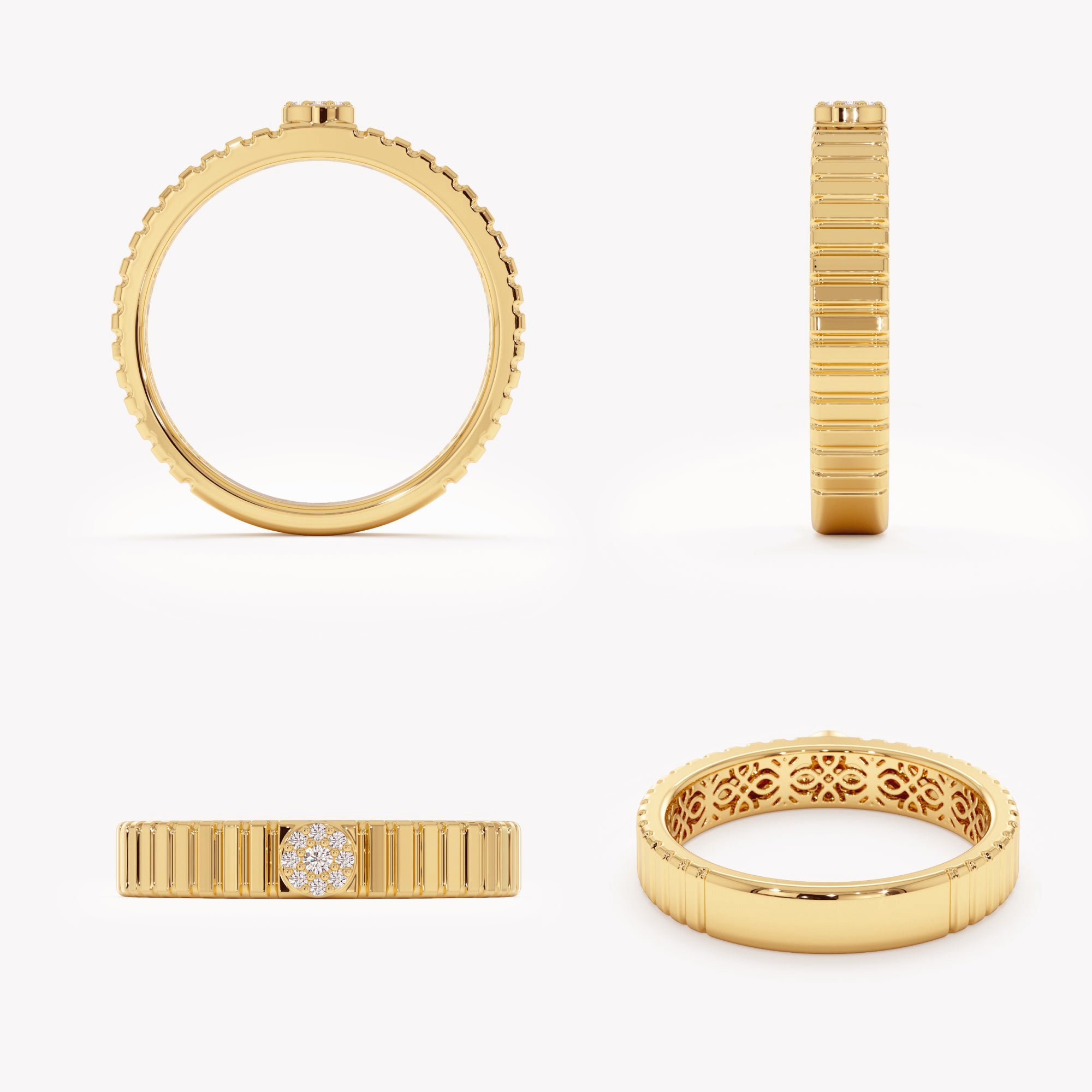 Glimmering Edge Diamond Ring