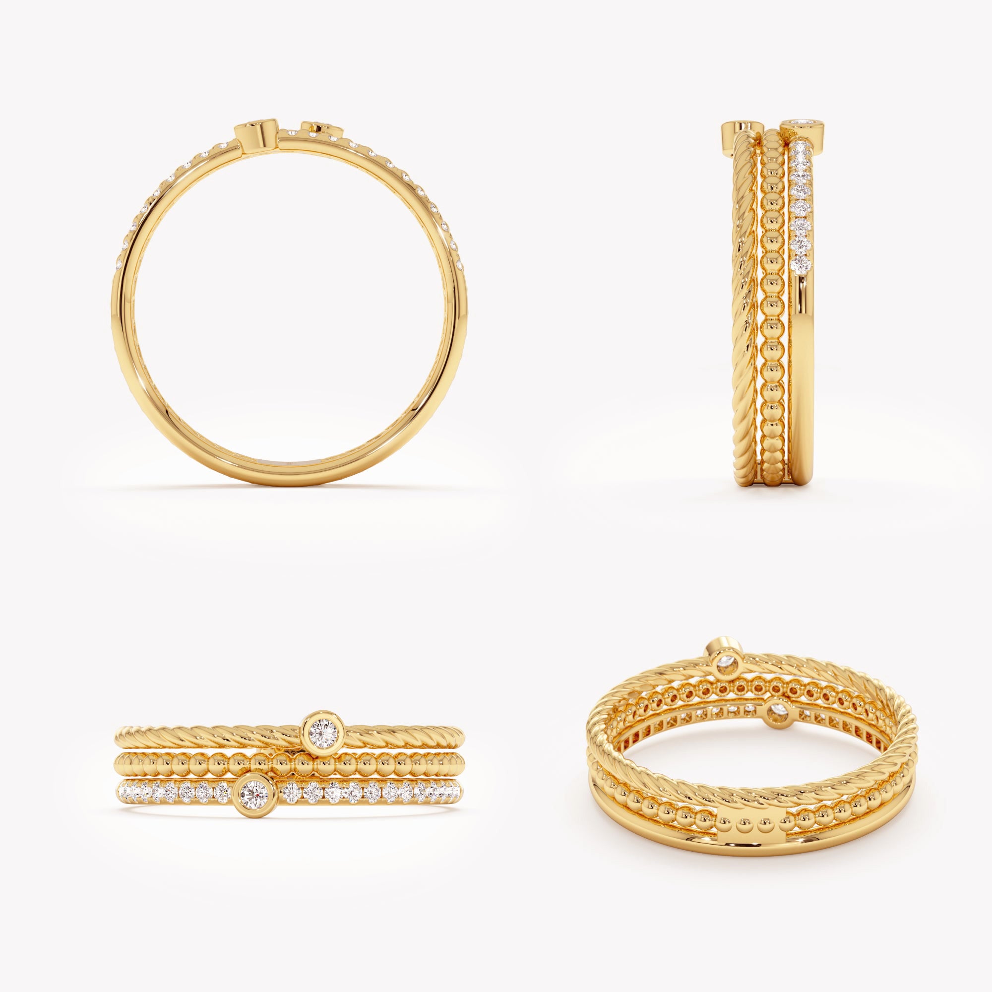 Triple Glam Stack Ring