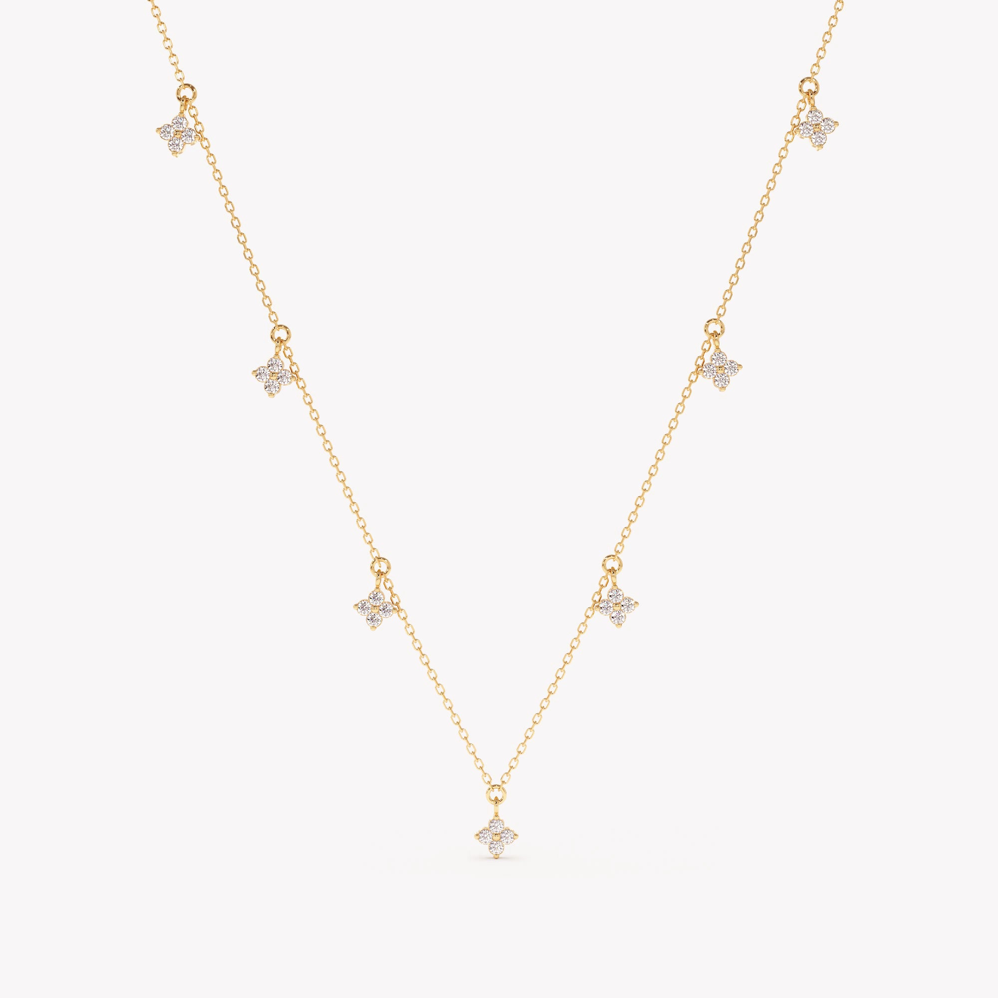 Diamond Lucky Clover Drop Necklace