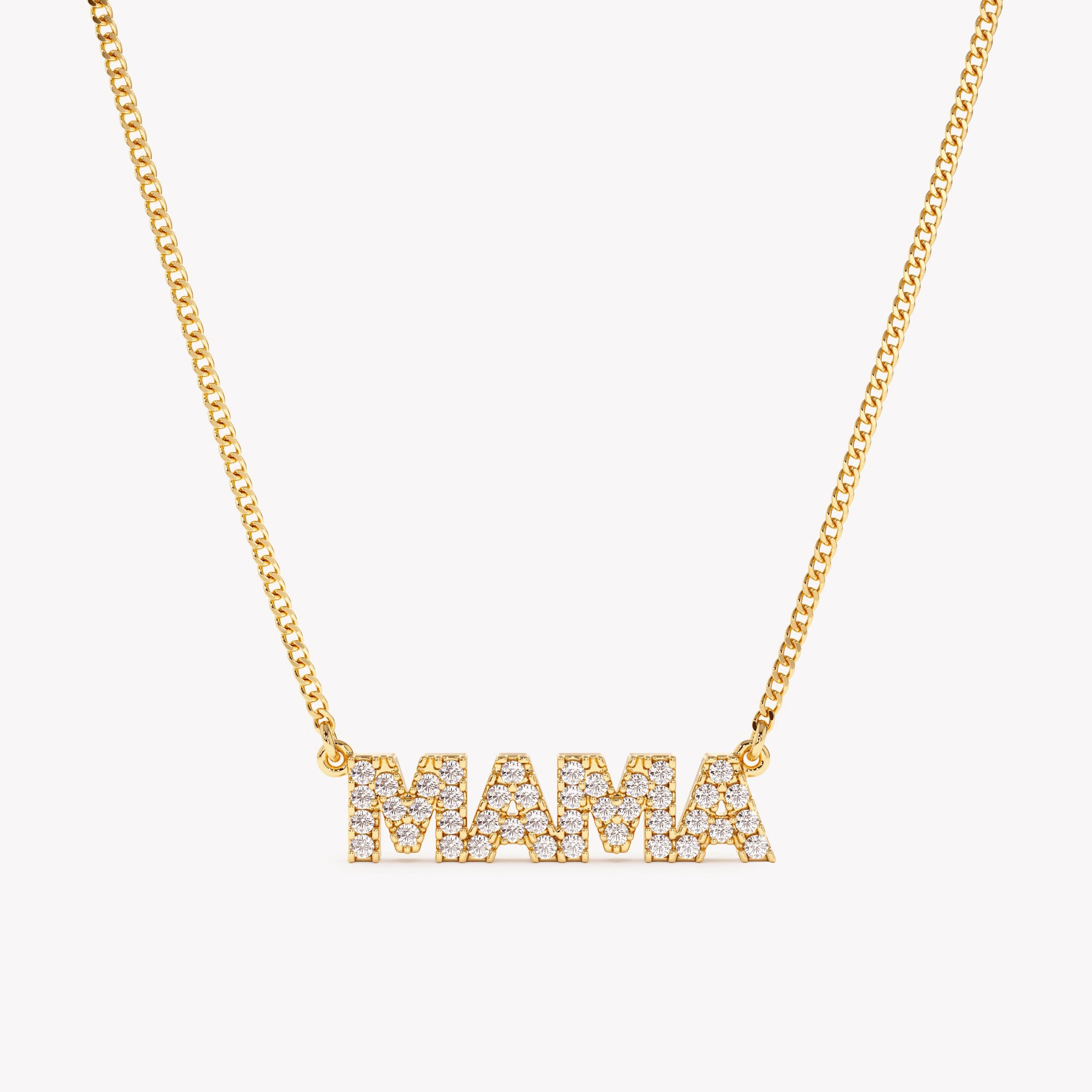Chic Block Letter Diamond Name Necklace