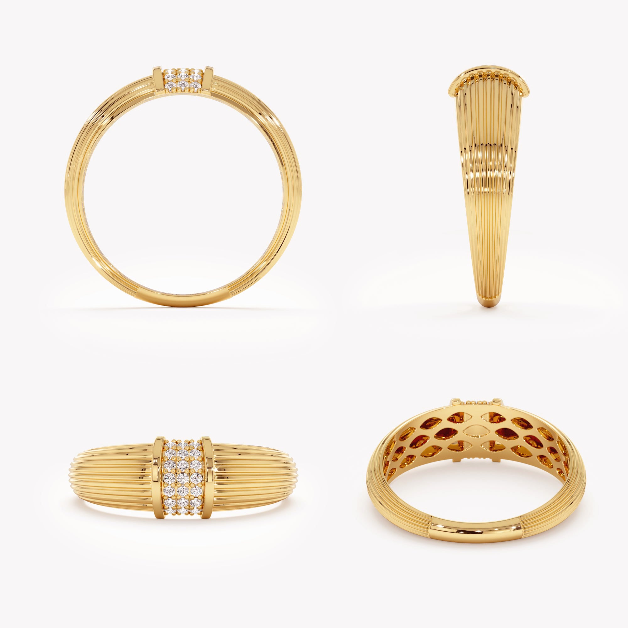 Retro Diamond Bar Ring