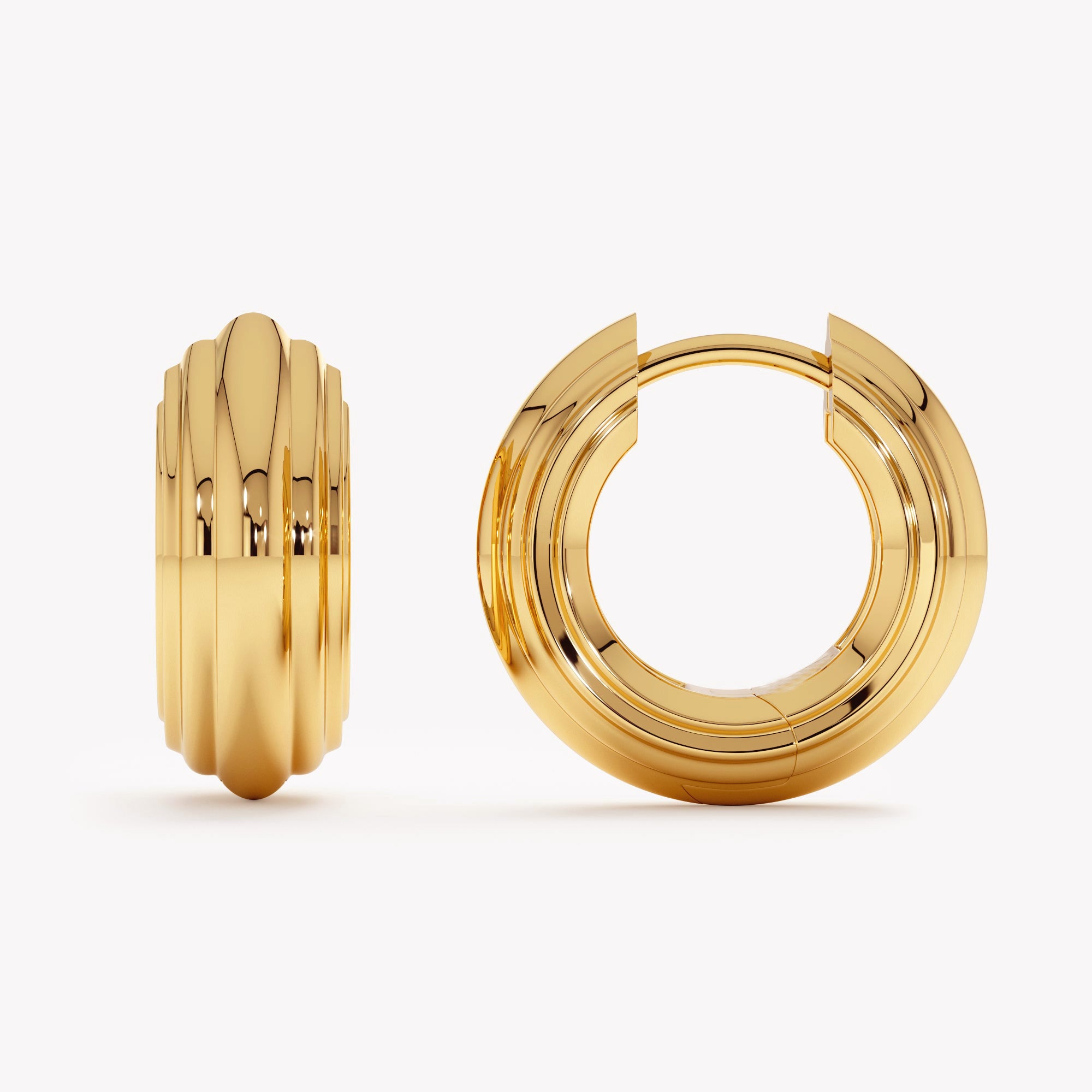 Striated Huggie Hoops