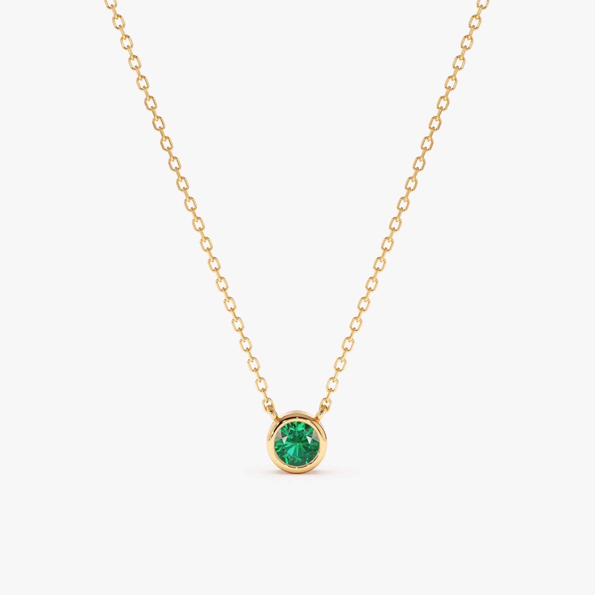 Emerald Solitaire Necklace