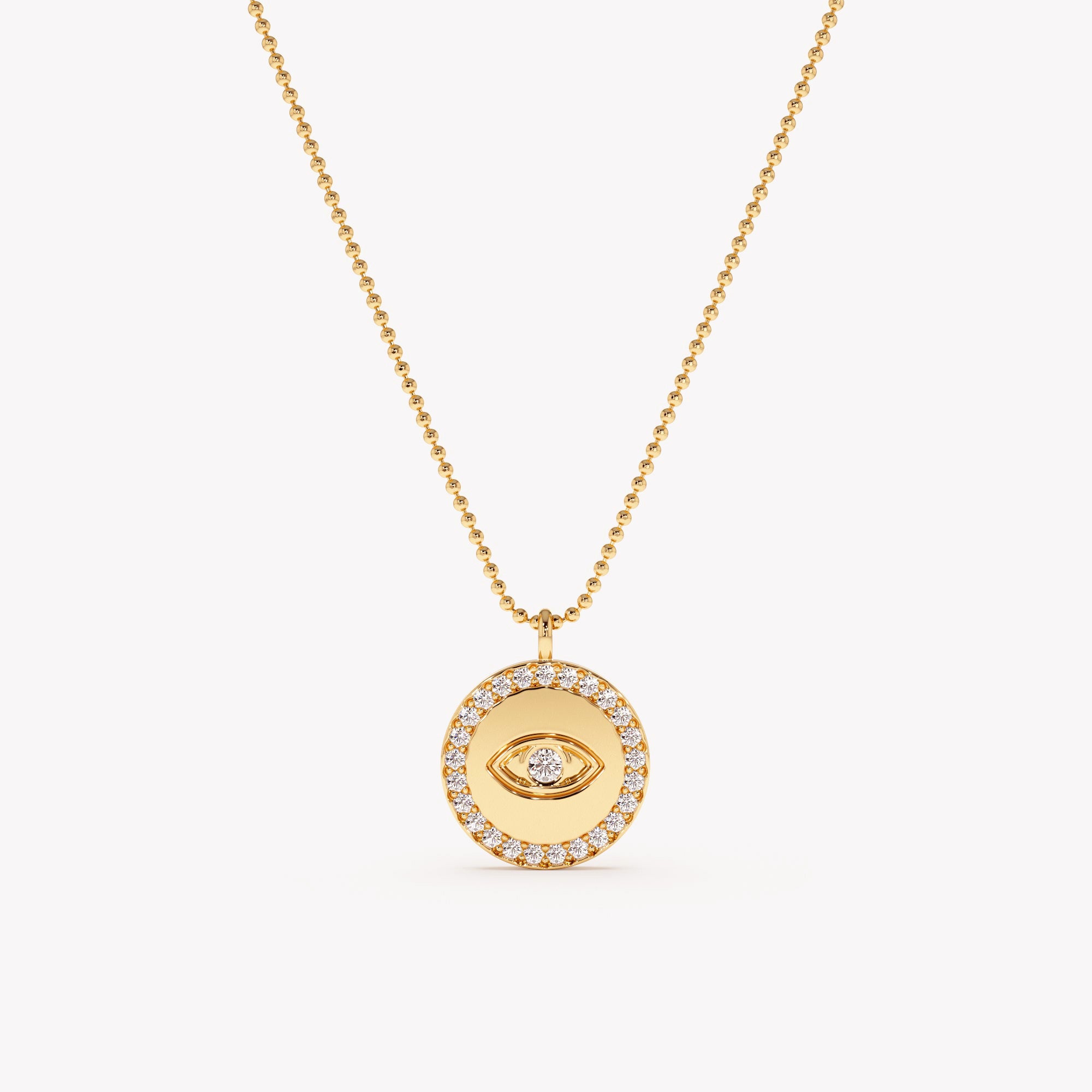 Diamond Sparkling Eye Pendant with Ball Chain