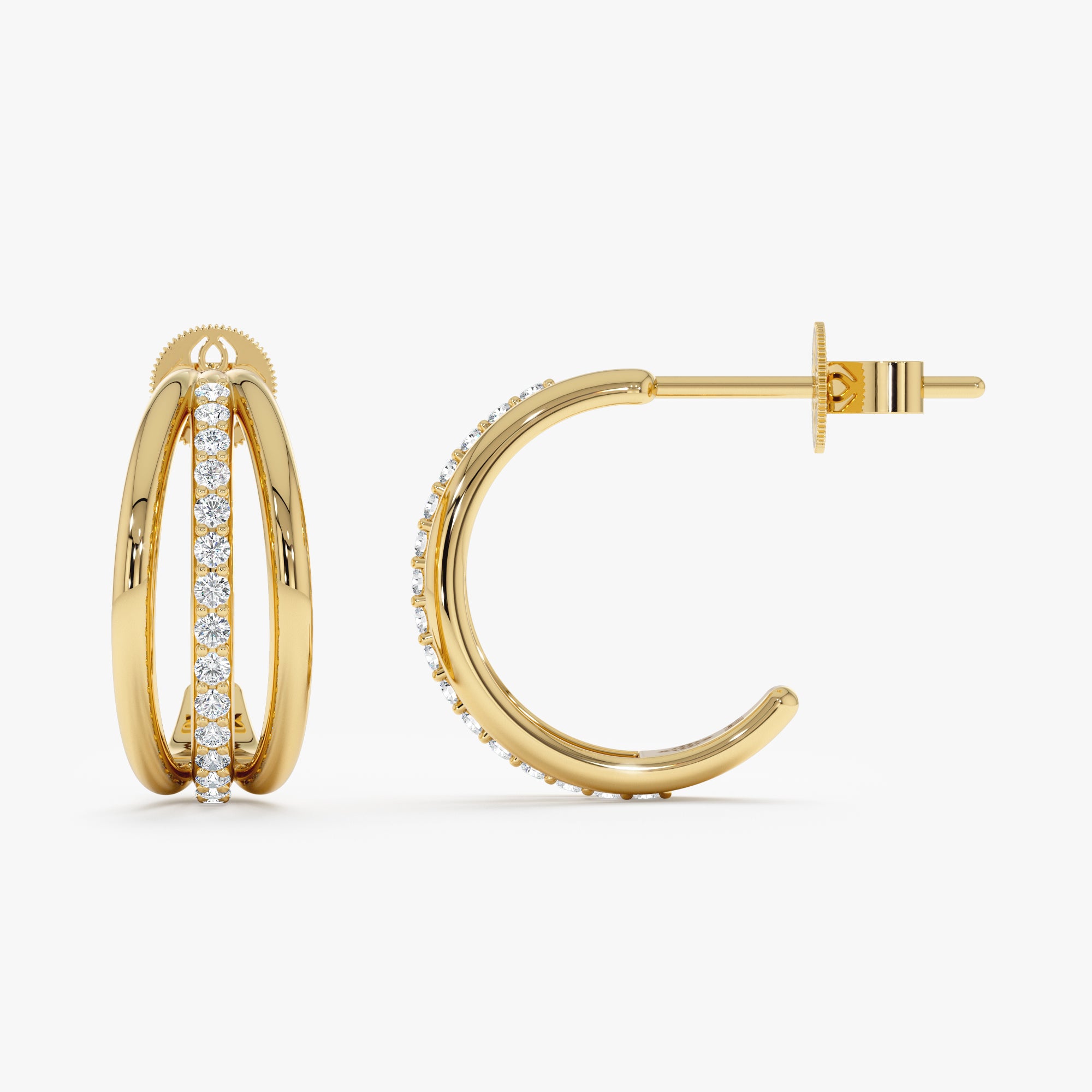 Tri-Line Hoops Earrings