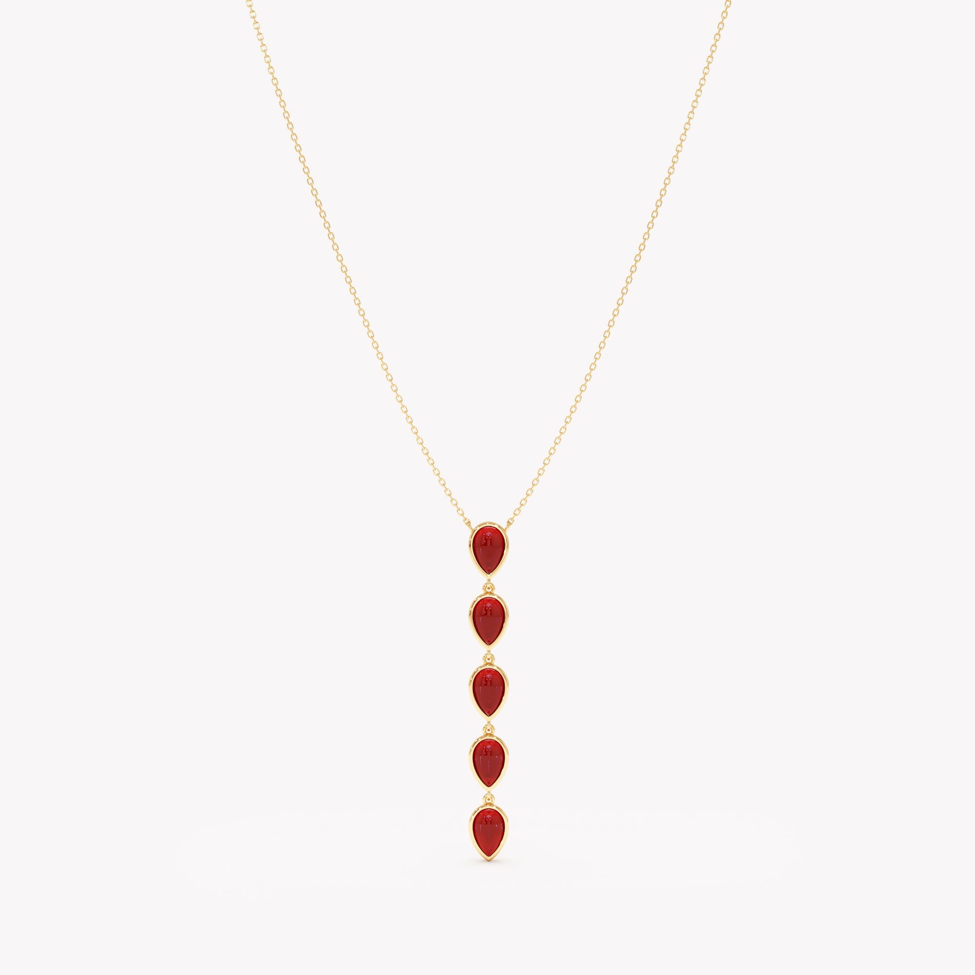 Fiery Tide Lariat Necklace