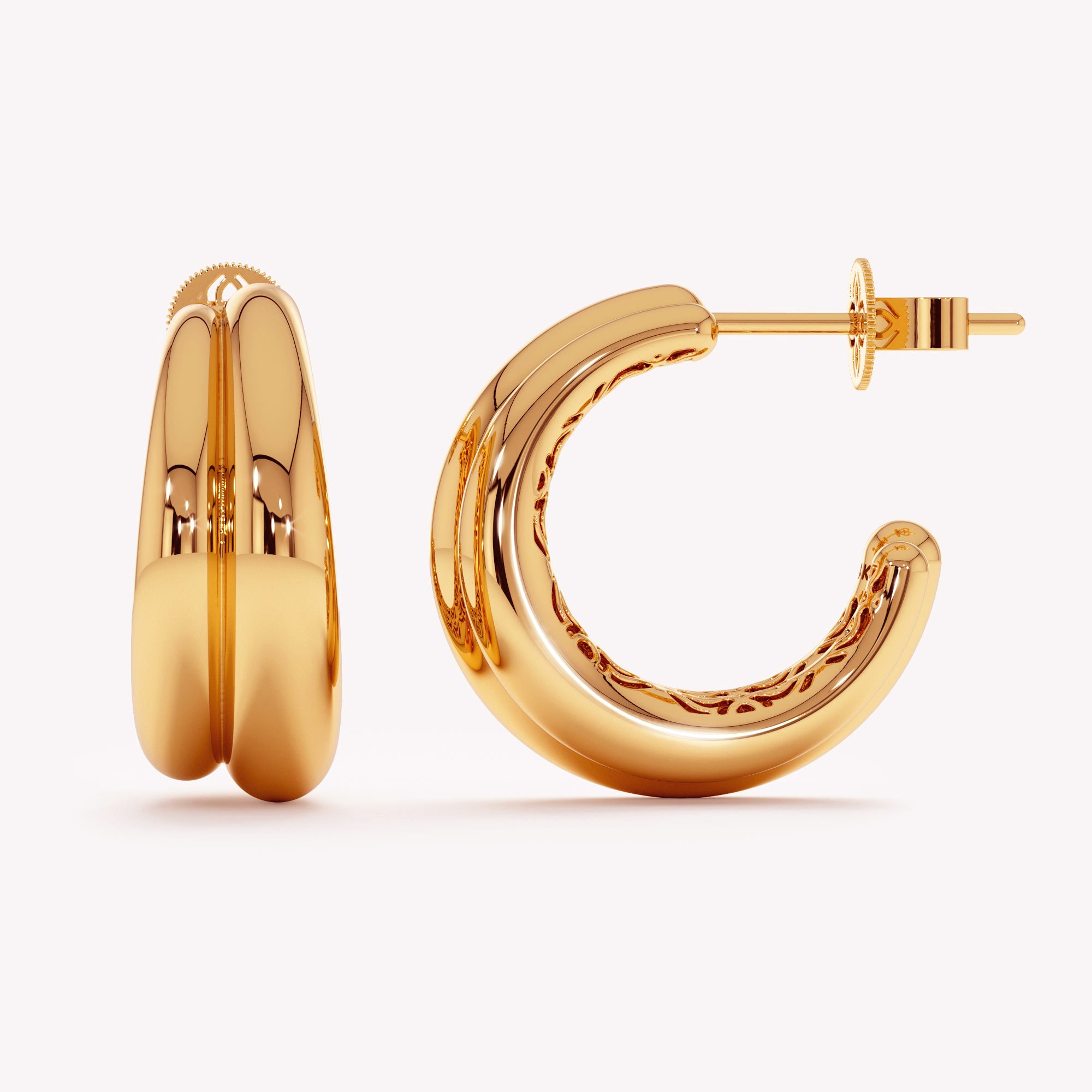 Double-Line Hoop Earrings