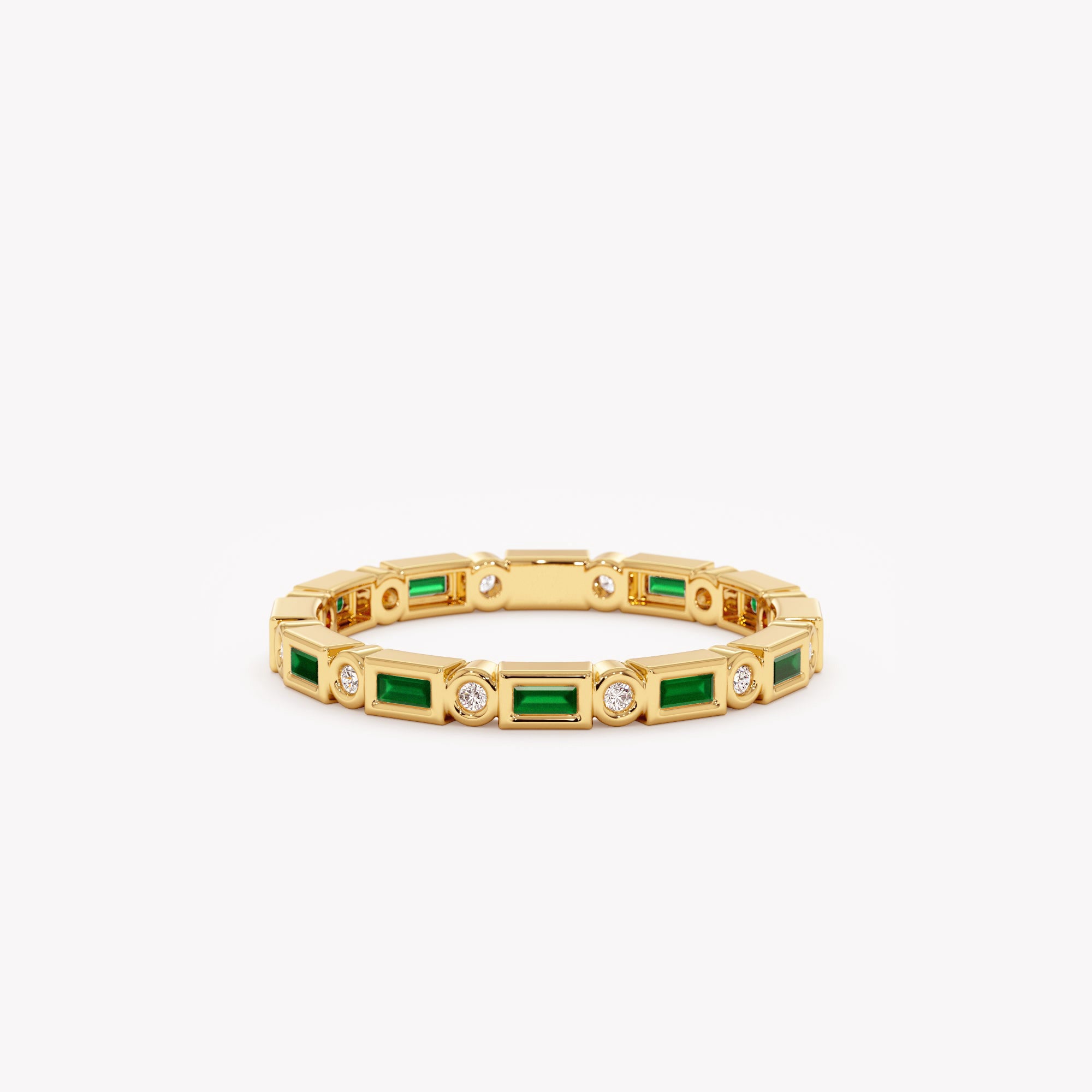 Baguette Emerald Circle Ring