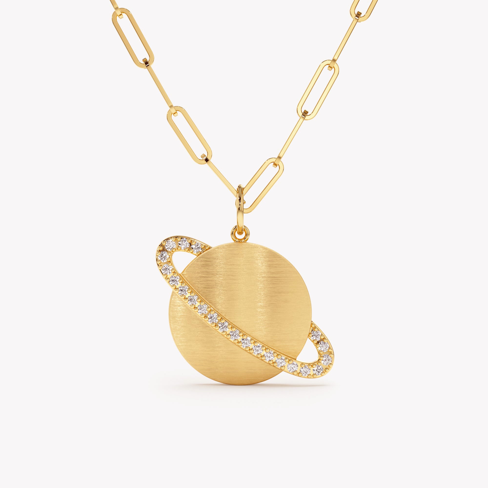 Stellar Saturn Charm Necklace