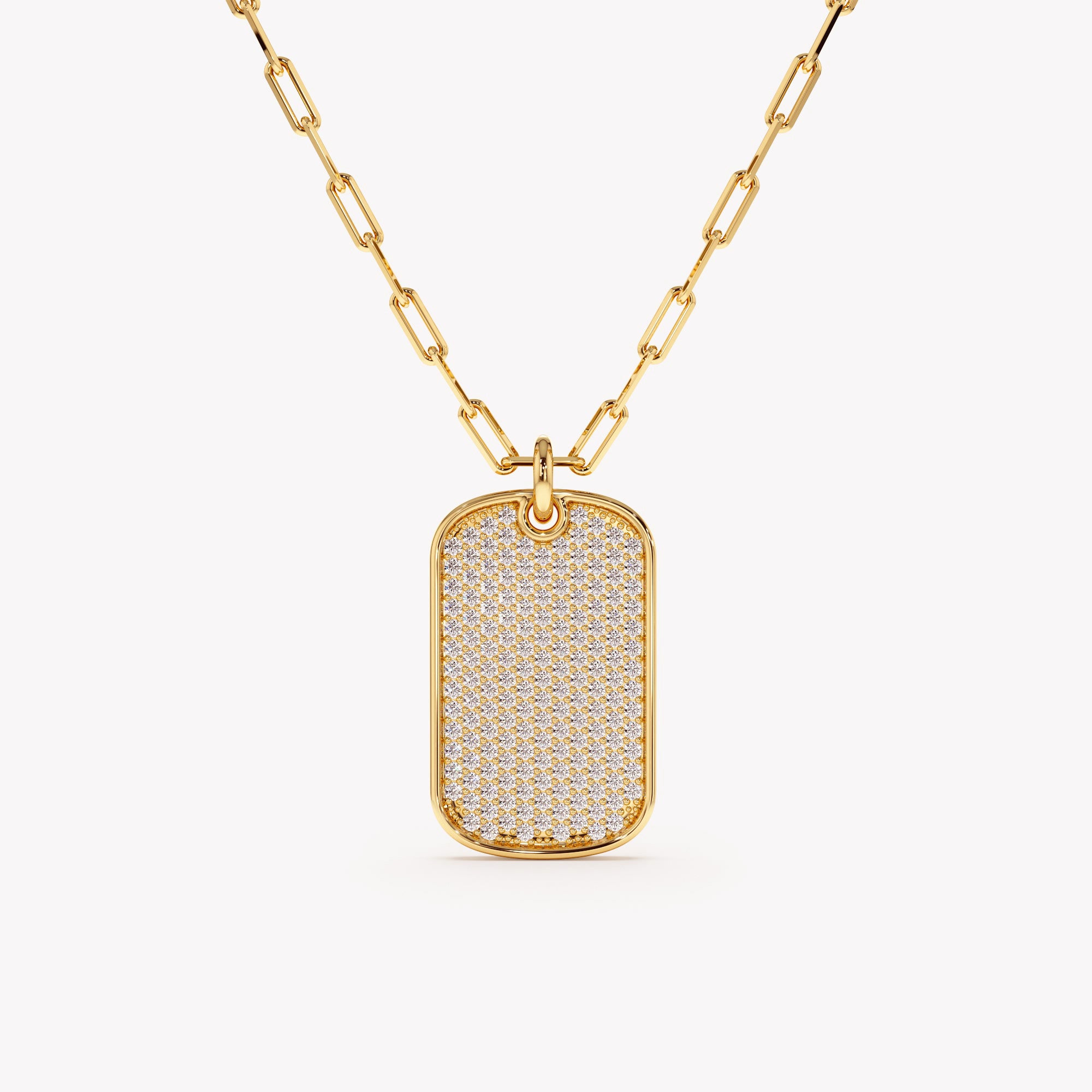 Tag Pendant with Paperclip Chain