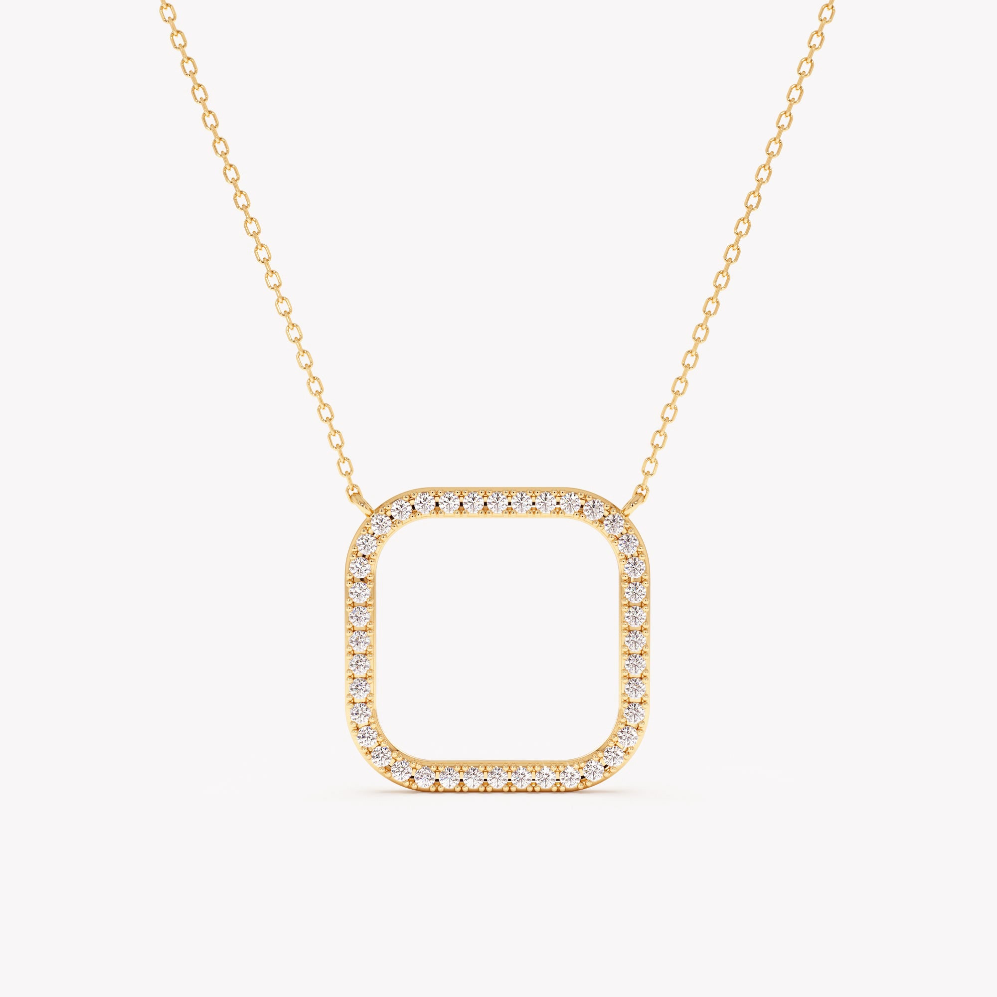 Sparkle Square Pendant Necklace