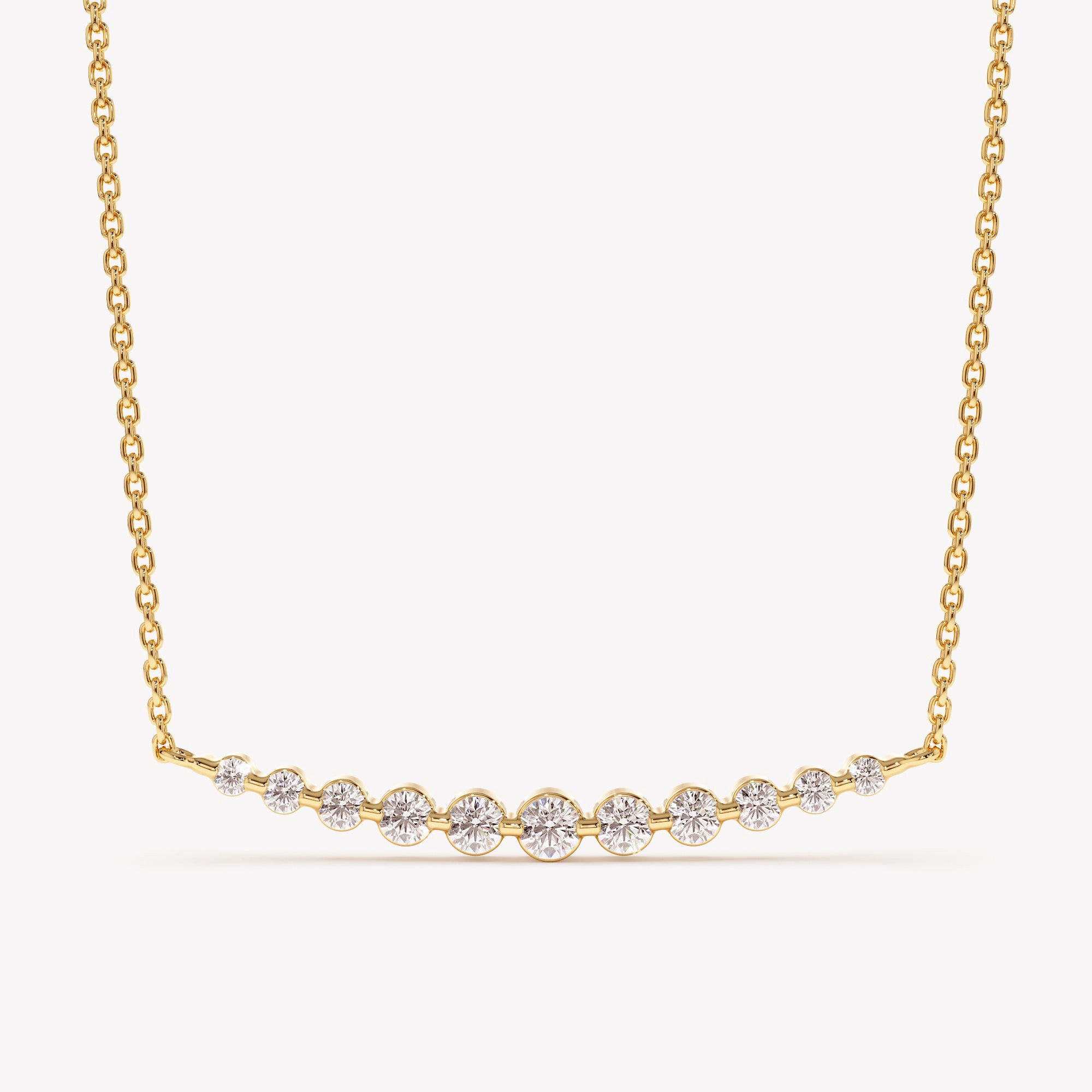 Curved Horizon Diamond Necklace